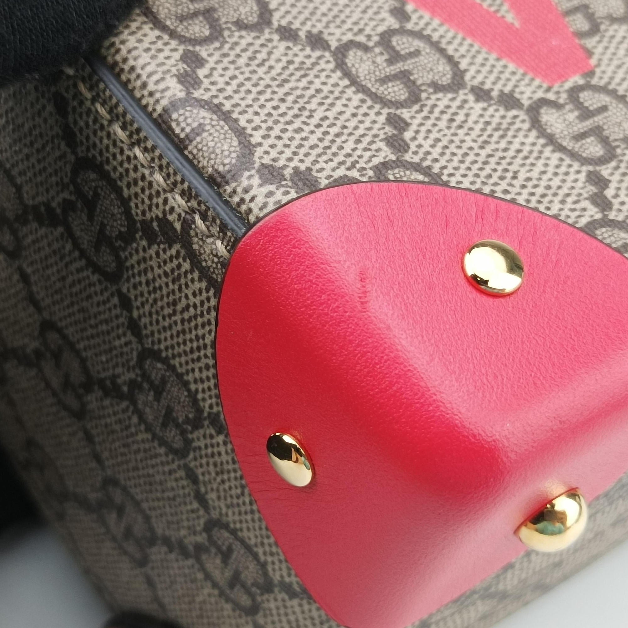 Pre-owned Gucci GG flora Padlock Bamboo Brown × Red PVC coated canvas×leather 603221 shoulderbag | stylenewstar