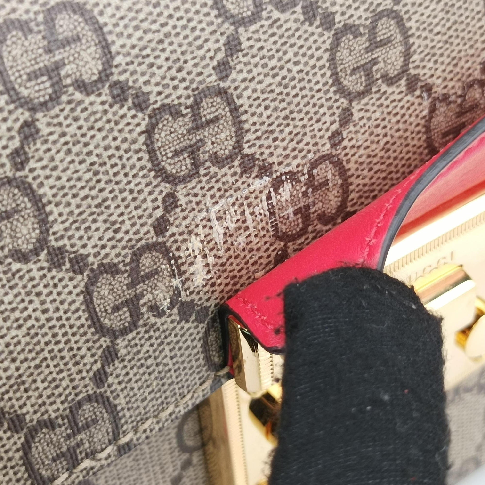 Pre-owned Gucci GG flora Padlock Bamboo Brown × Red PVC coated canvas×leather 603221 shoulderbag | stylenewstar