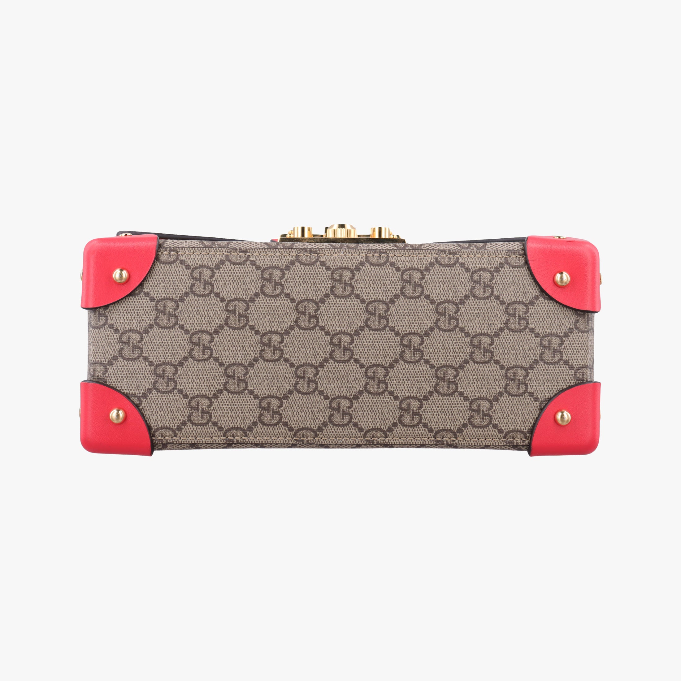 Pre-owned Gucci GG flora Padlock Bamboo Brown × Red PVC coated canvas×leather 603221 shoulderbag | stylenewstar