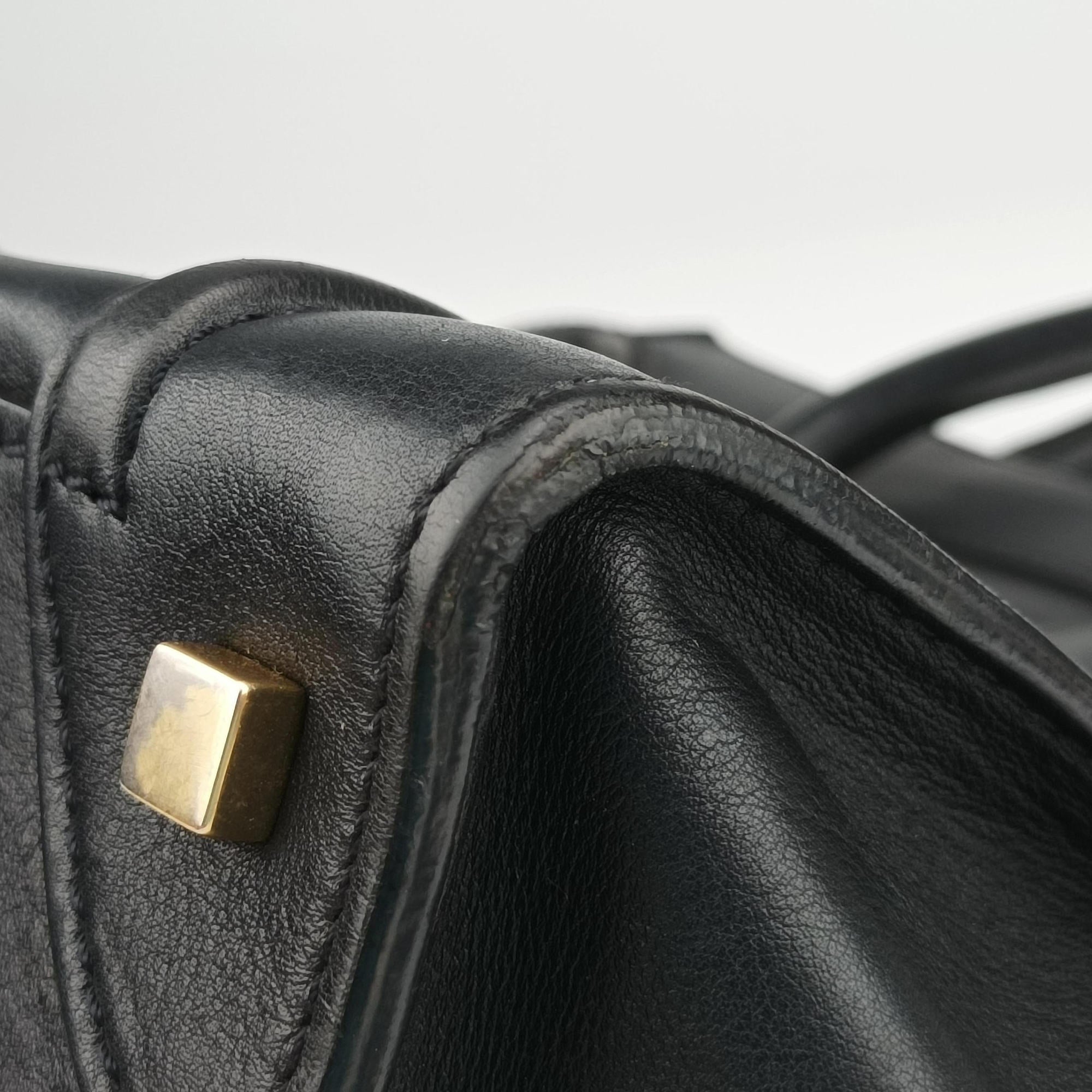 Pre-owned Celine Luggage Mini Shopper Black Leather  handbag | stylenewstar