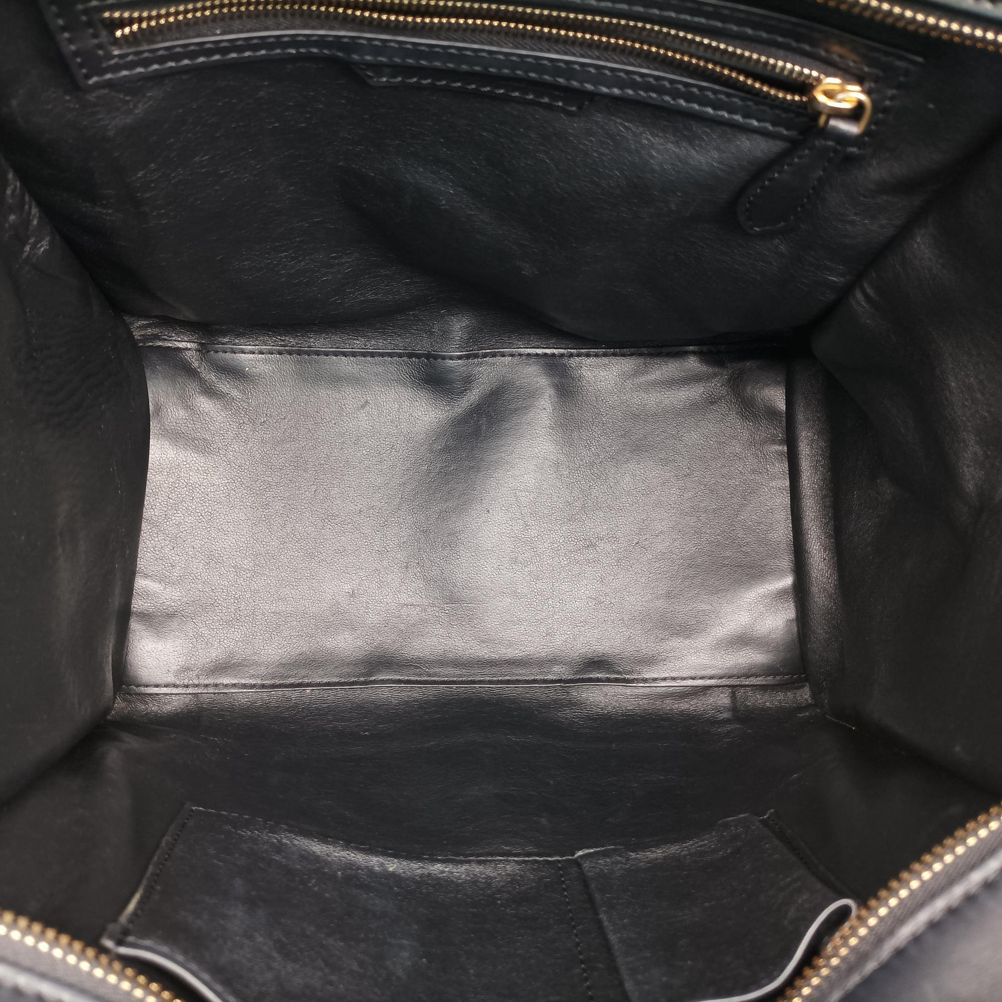 Pre-owned Celine Luggage Mini Shopper Black Leather  handbag | stylenewstar