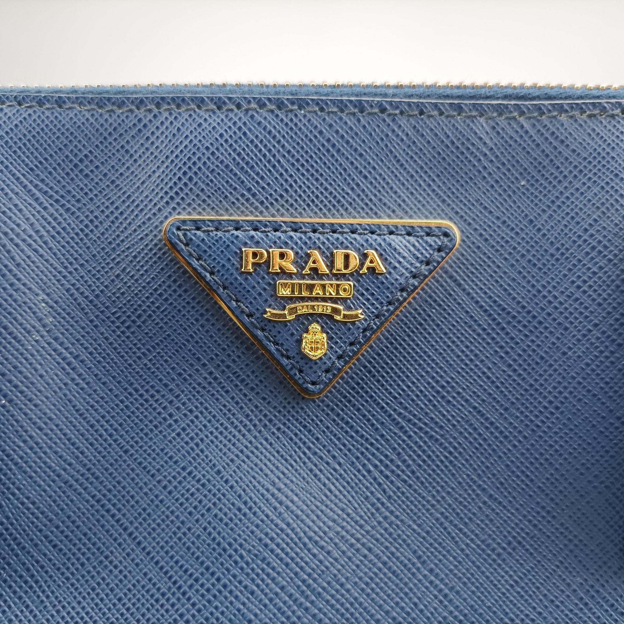Vintage Prada Galleria Blue SAFFIANO Leather BN1786 handbag | stylenewstar