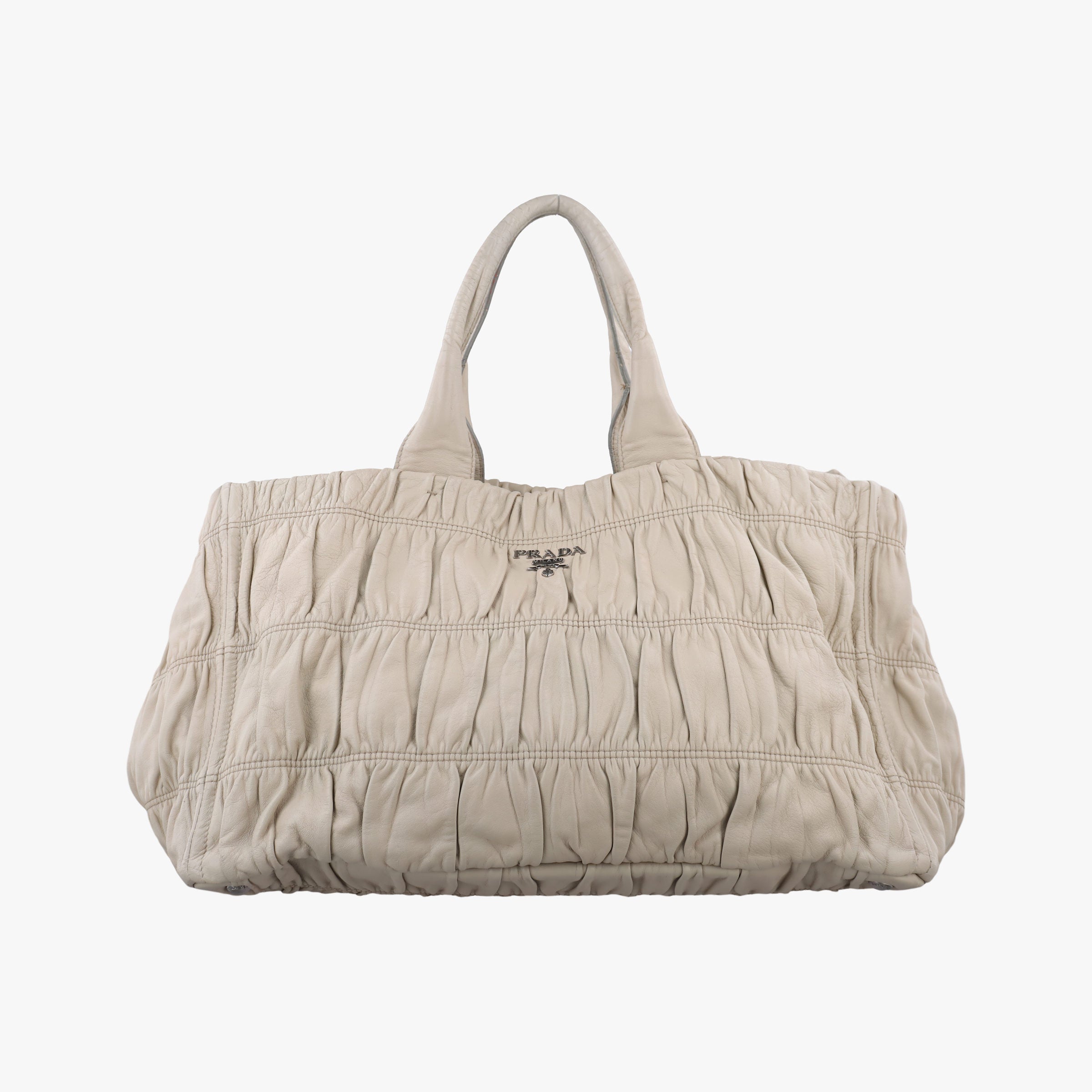 Pre-owned Prada Gaufre Beige Nappa Leather  handbag | stylenewstar