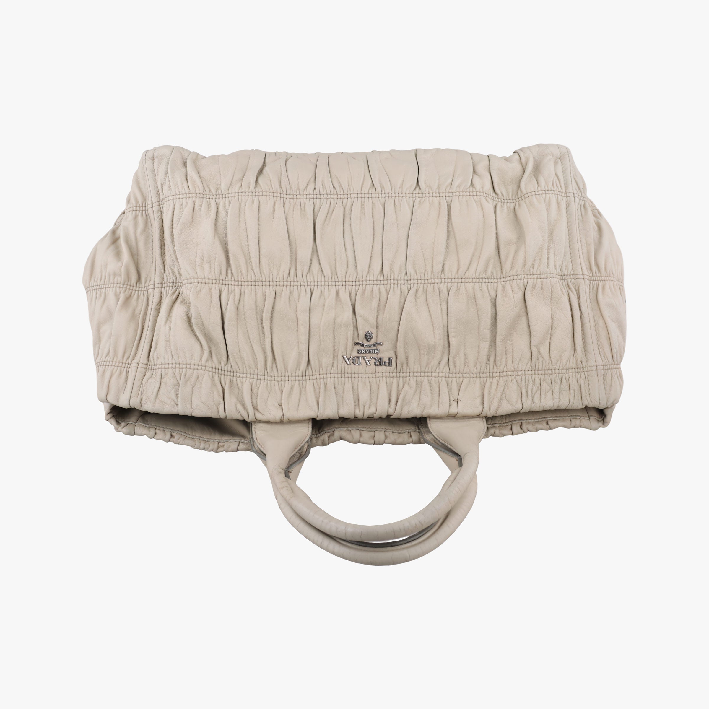 Pre-owned Prada Gaufre Beige Nappa Leather  handbag | stylenewstar
