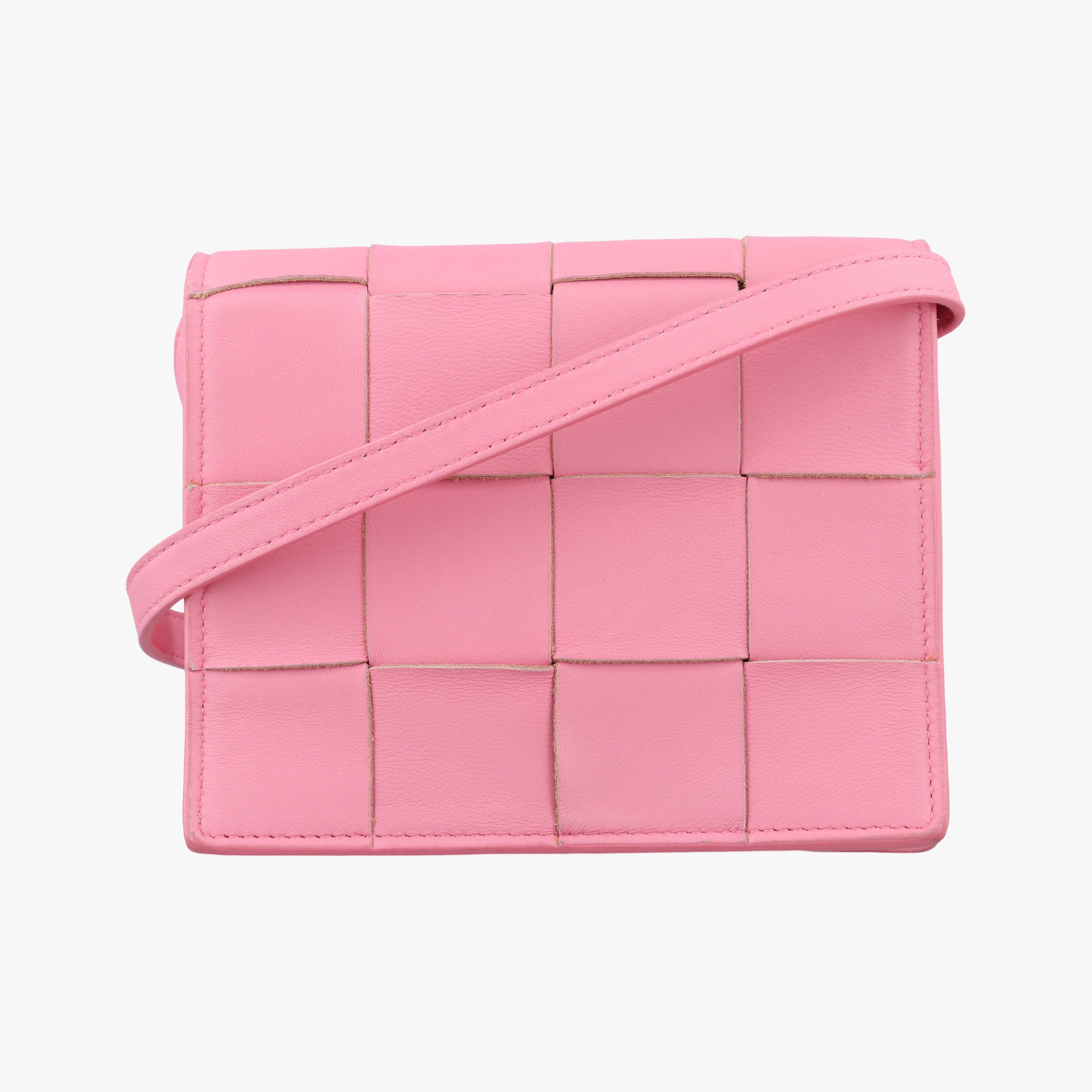 Pre-owned Bottega Veneta Cassette Pink lambskin  shoulderbag | stylenewstar