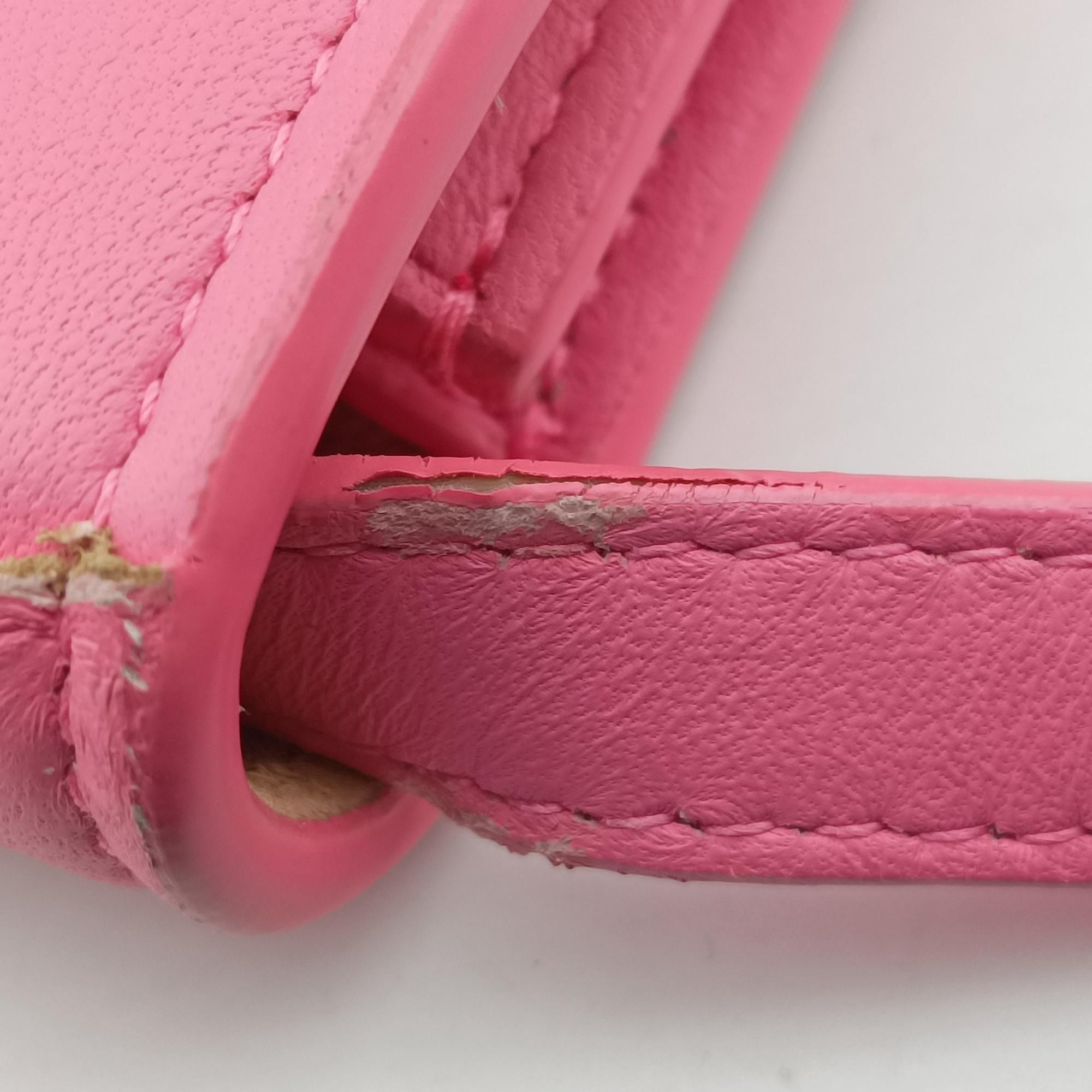 Pre-owned Bottega Veneta Cassette Pink lambskin  shoulderbag | stylenewstar