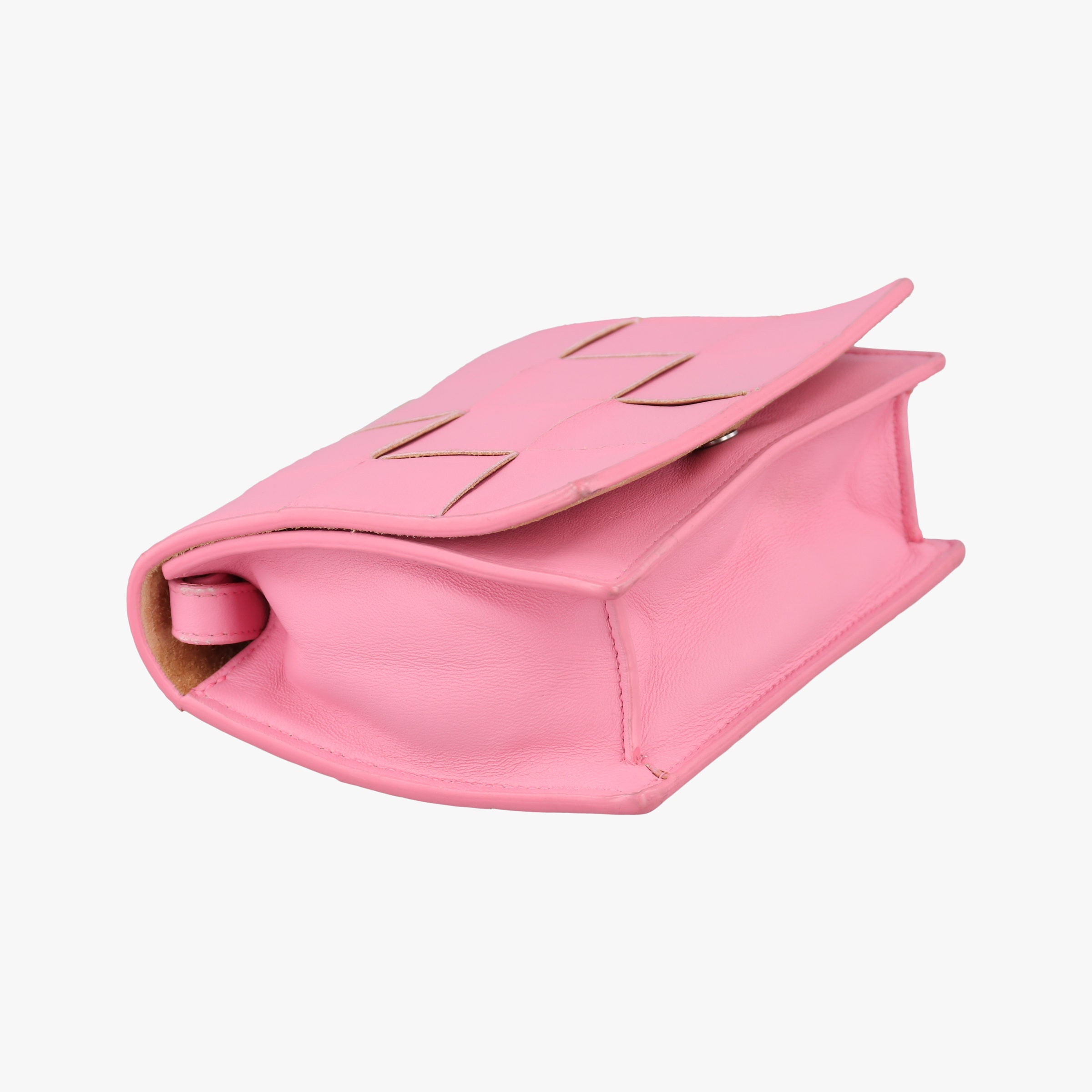Pre-owned Bottega Veneta Cassette Pink lambskin  shoulderbag | stylenewstar