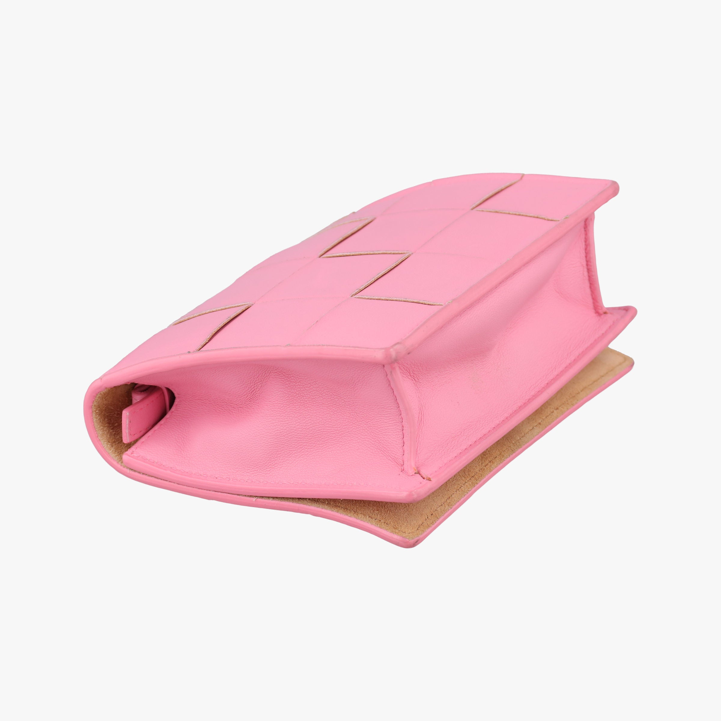 Pre-owned Bottega Veneta Cassette Pink lambskin  shoulderbag | stylenewstar