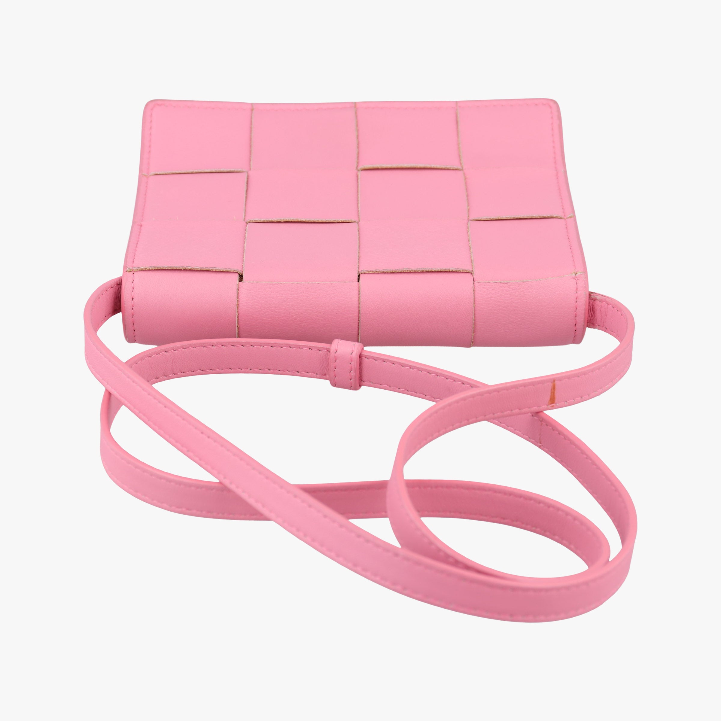 Pre-owned Bottega Veneta Cassette Pink lambskin  shoulderbag | stylenewstar