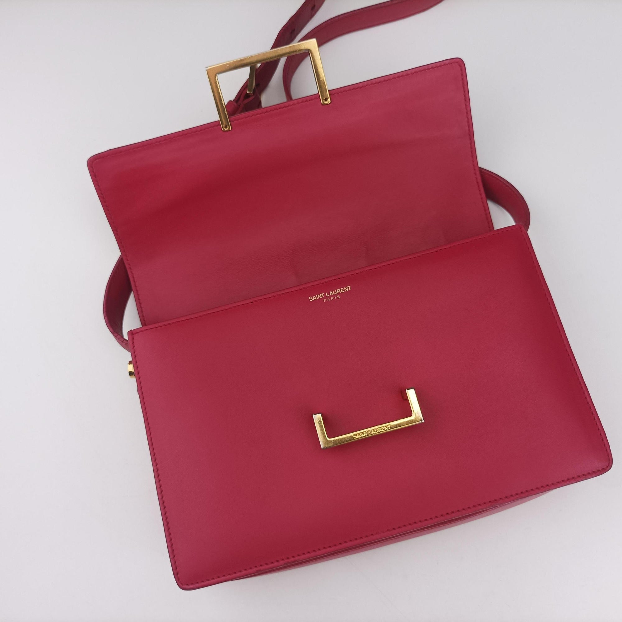Pre-owned Yves Saint Laurent Classic Lulu Rose Leather 318025 shoulderbag | stylenewstar
