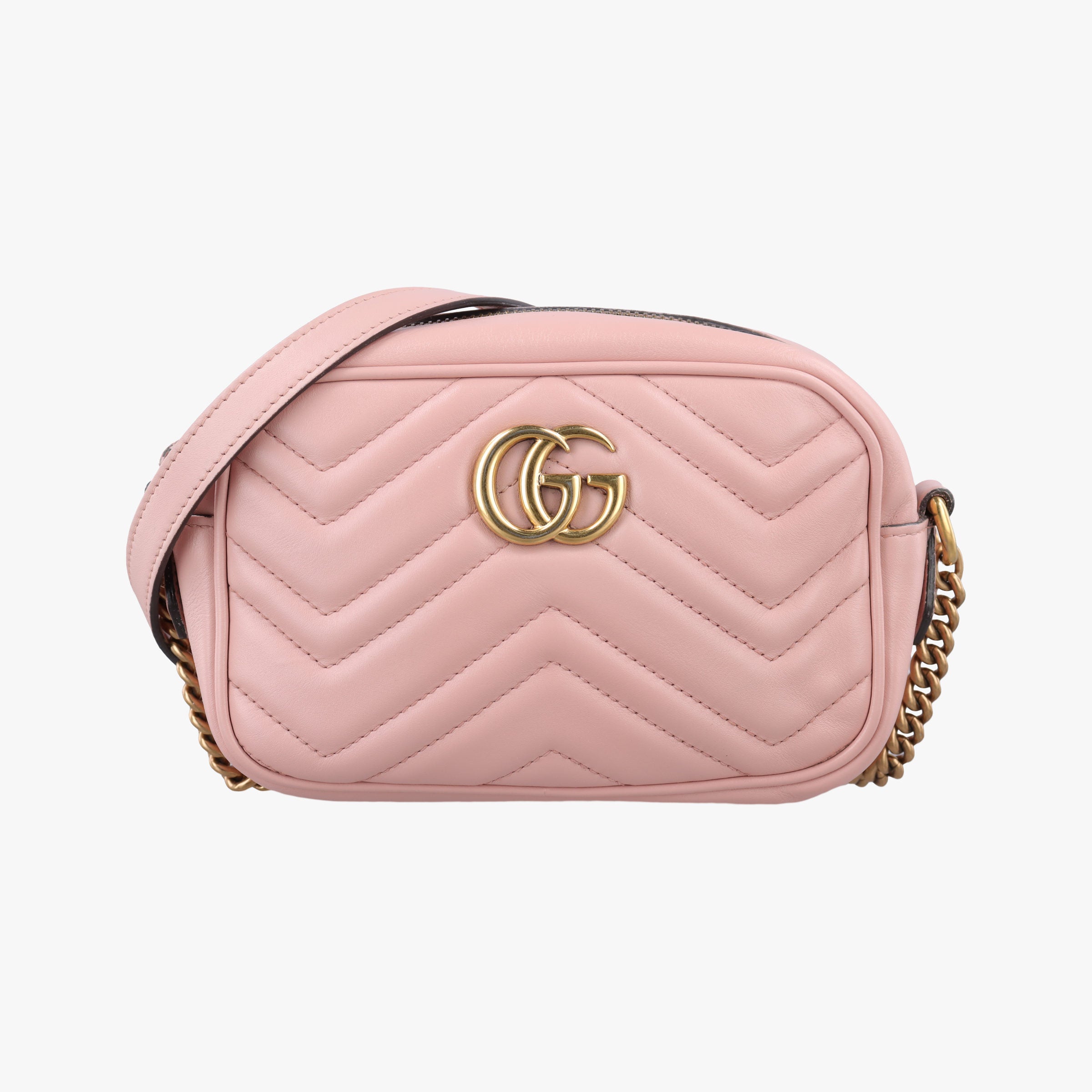 Pre-owned Gucci GG Marmont Pink Leather 448065 shoulderbag | stylenewstar