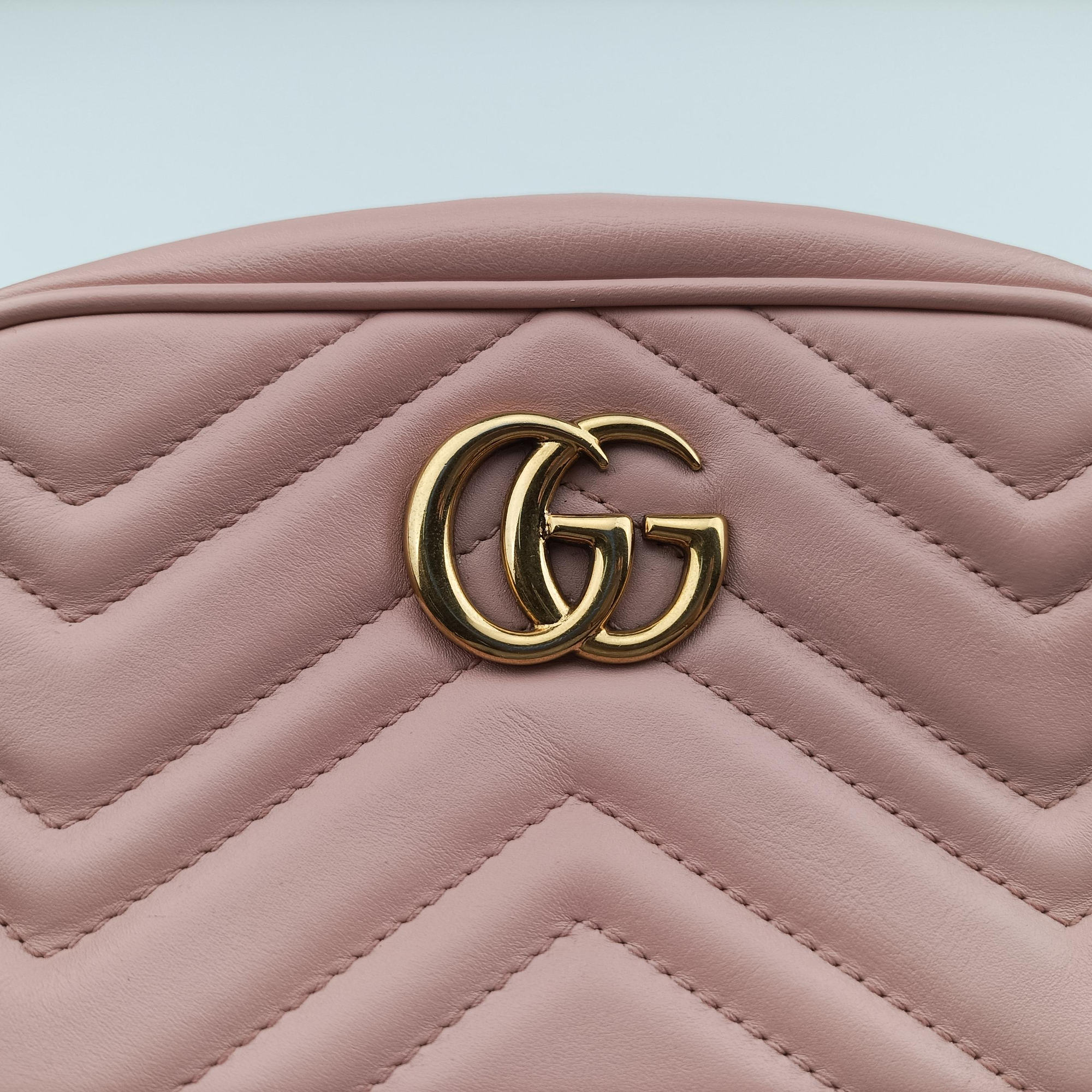 Pre-owned Gucci GG Marmont Pink Leather 448065 shoulderbag | stylenewstar