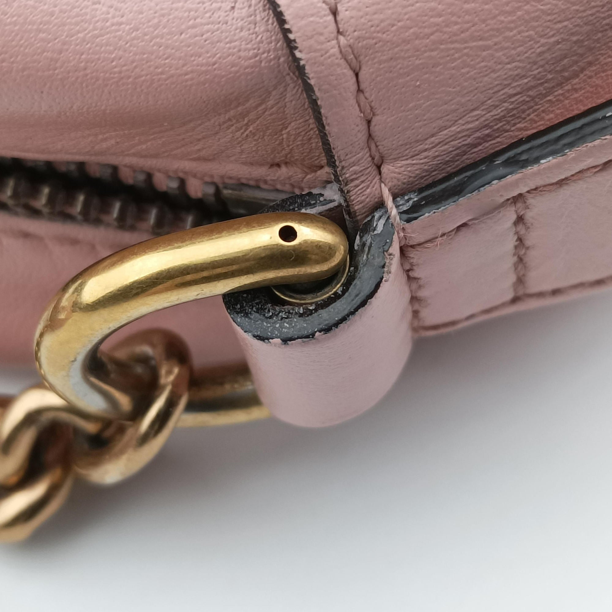 Pre-owned Gucci GG Marmont Pink Leather 448065 shoulderbag | stylenewstar