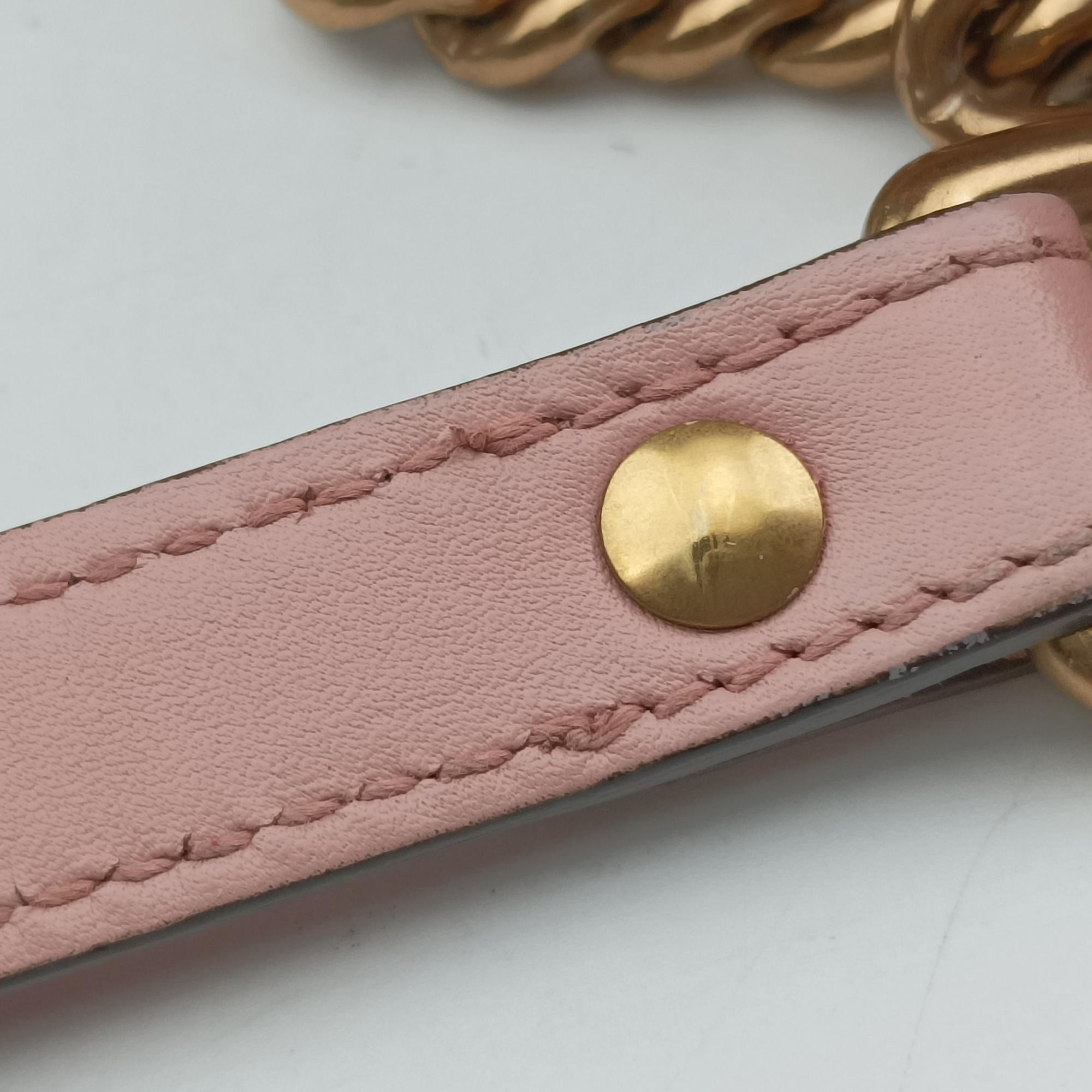 Pre-owned Gucci GG Marmont Pink Leather 448065 shoulderbag | stylenewstar