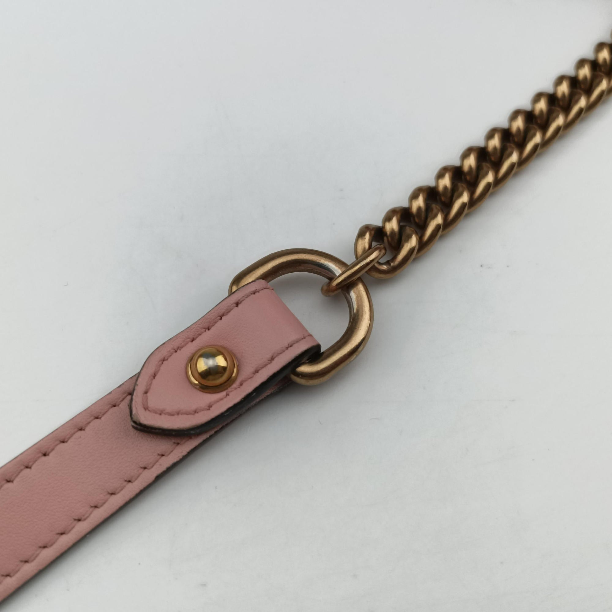 Pre-owned Gucci GG Marmont Pink Leather 448065 shoulderbag | stylenewstar