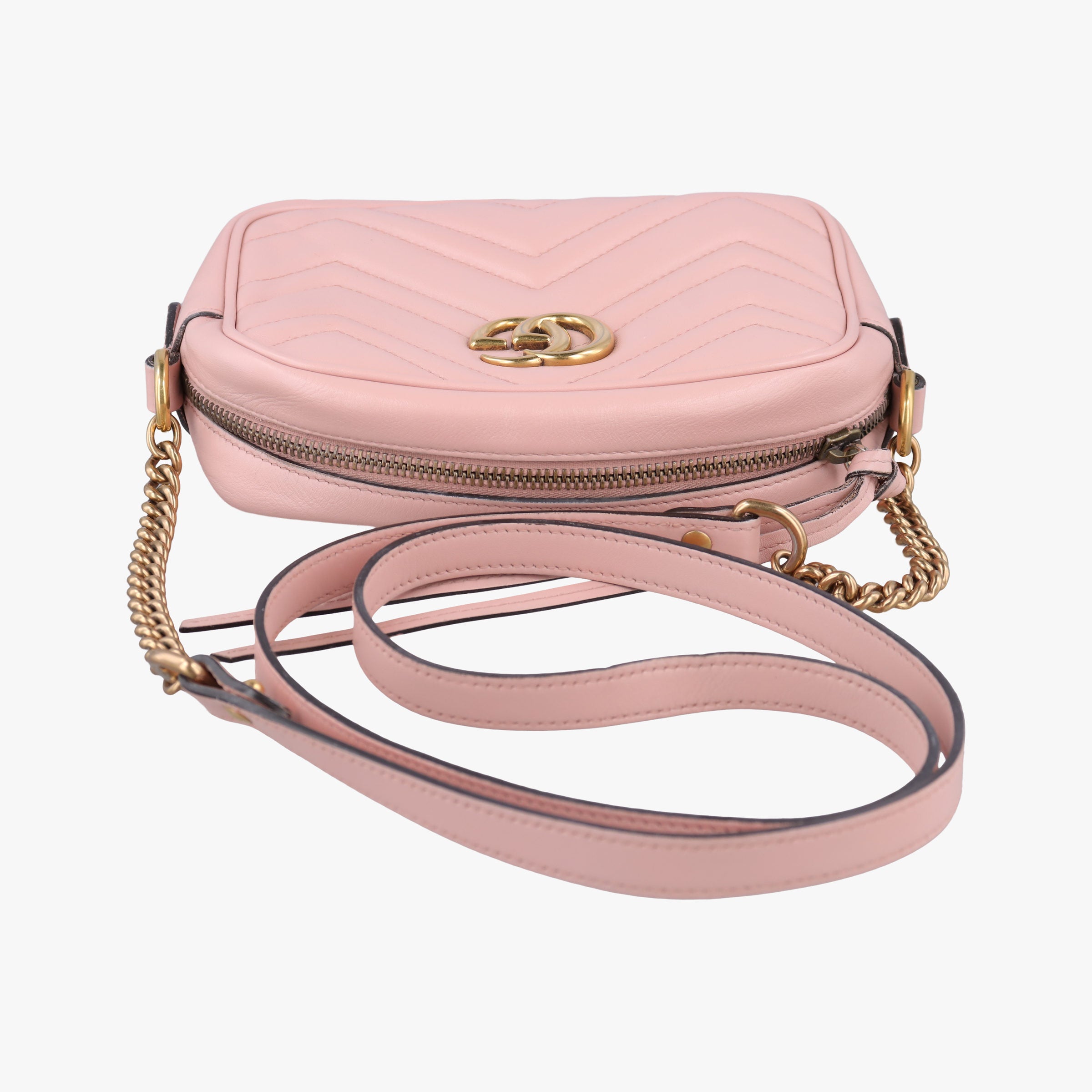 Pre-owned Gucci GG Marmont Pink Leather 448065 shoulderbag | stylenewstar