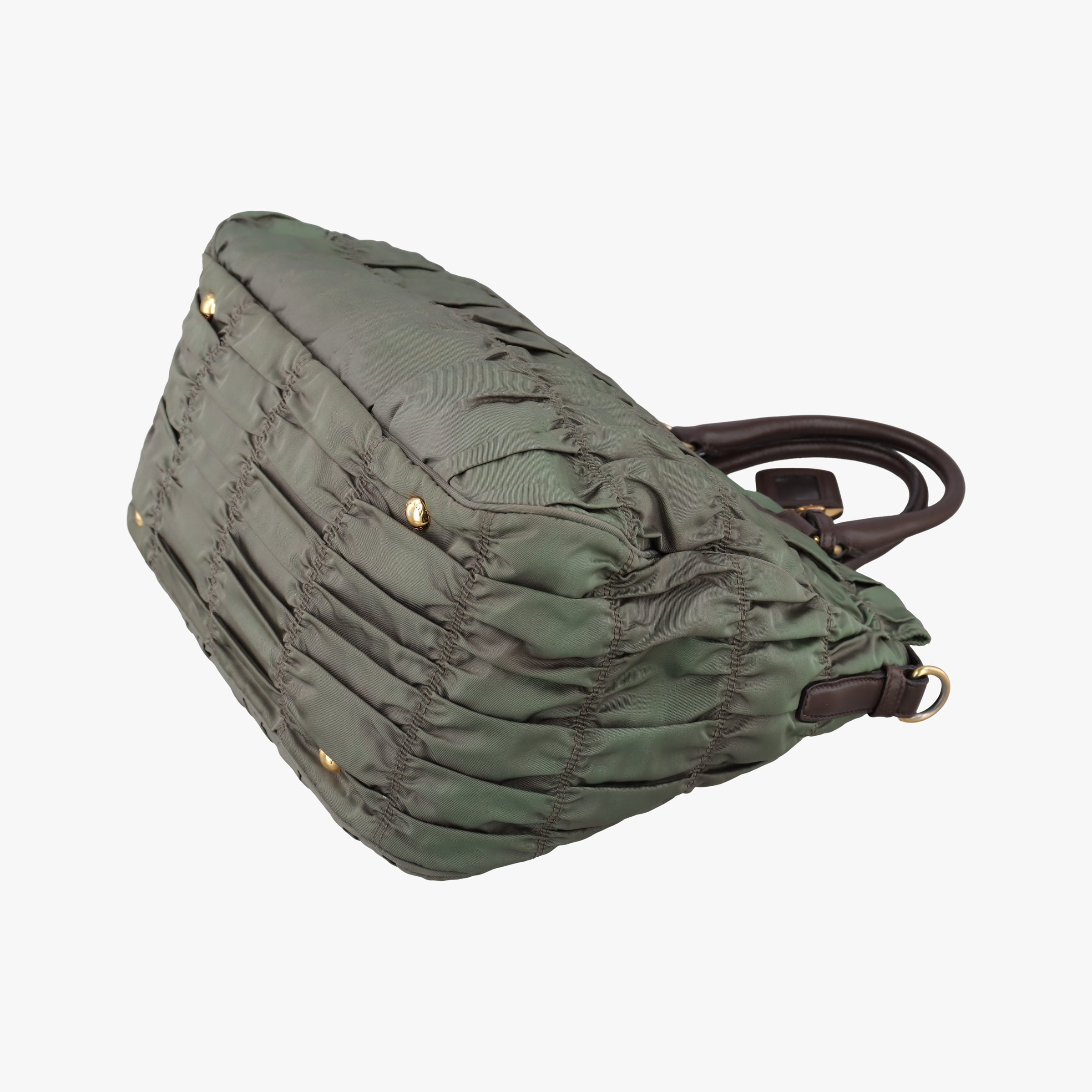 Vintage Prada Gaufre Green nylon BN1935 shoulderbag | stylenewstar