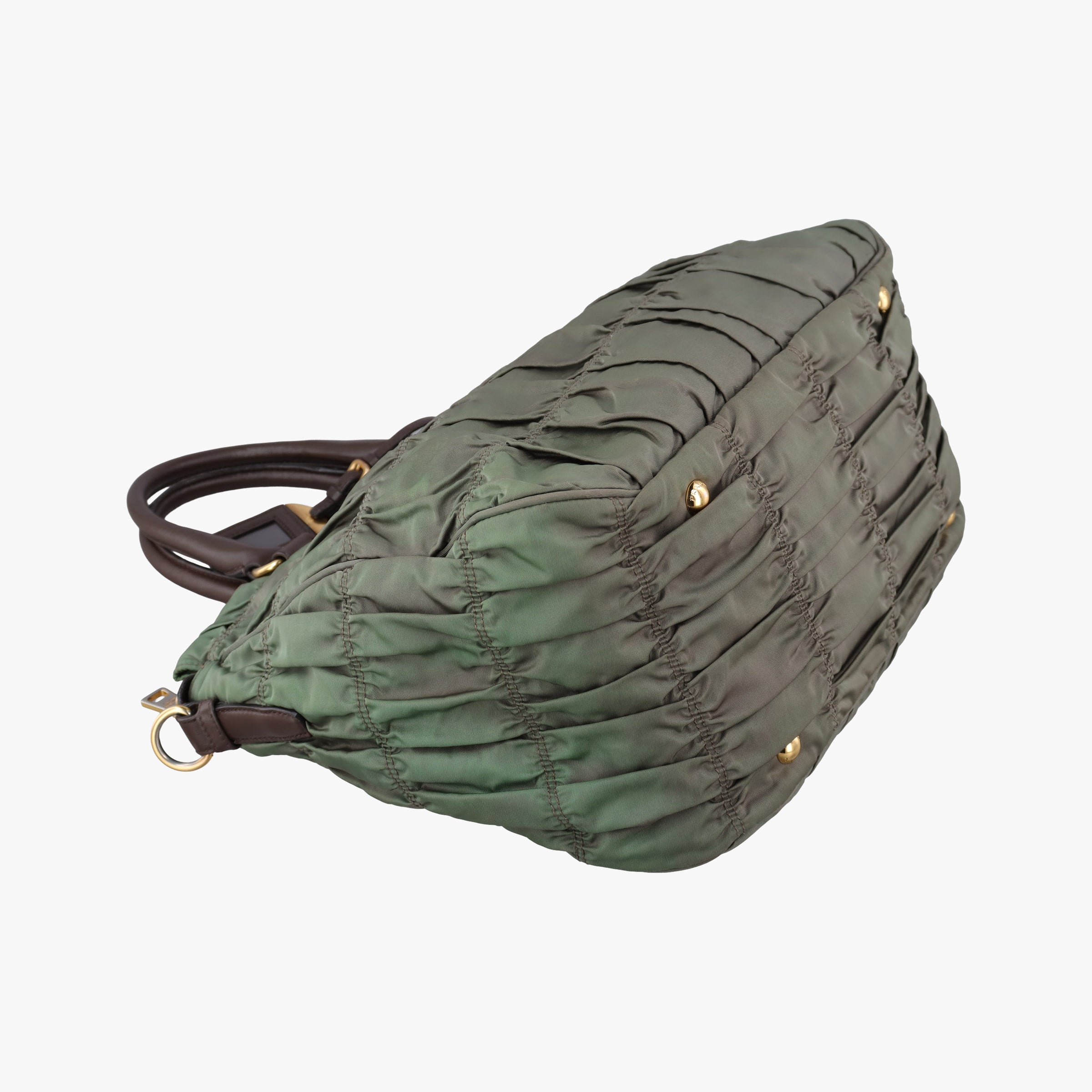 Vintage Prada Gaufre Green nylon BN1935 shoulderbag | stylenewstar