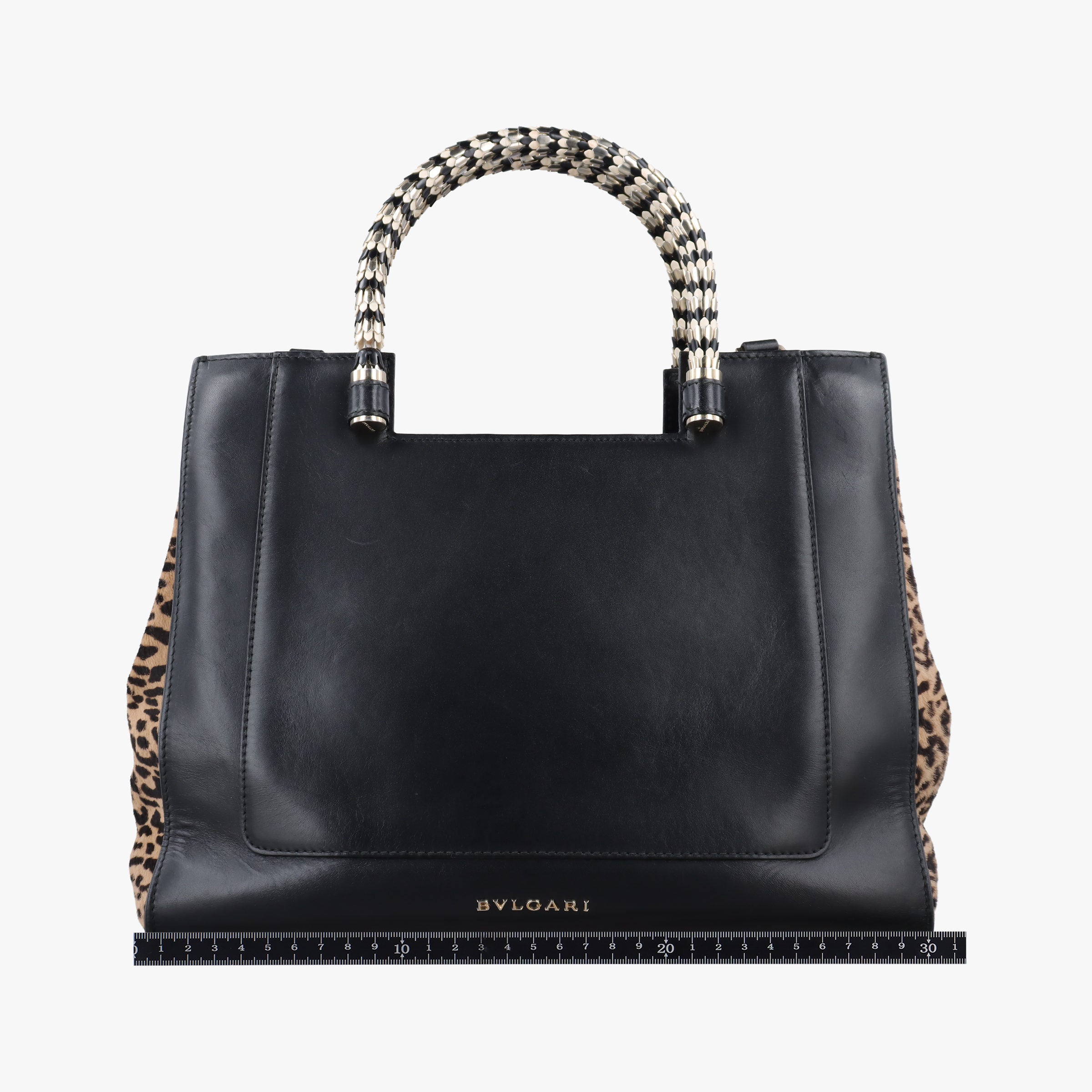 Vintage Bvlgari Serpenti Scaglie Black × Leopard Pattern Pony × Leather  shoulderbag | stylenewstar