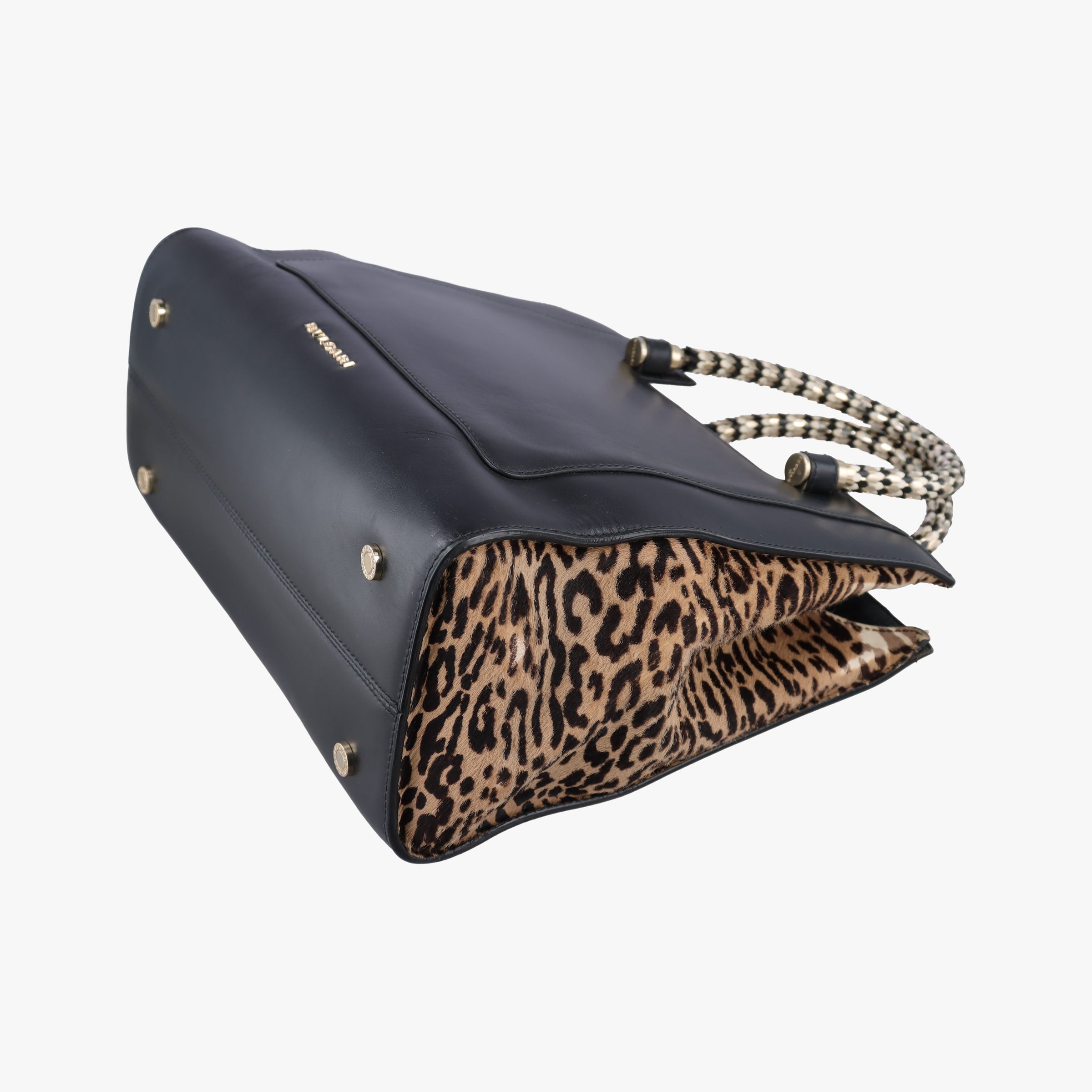 Vintage Bvlgari Serpenti Scaglie Black × Leopard Pattern Pony × Leather  shoulderbag | stylenewstar