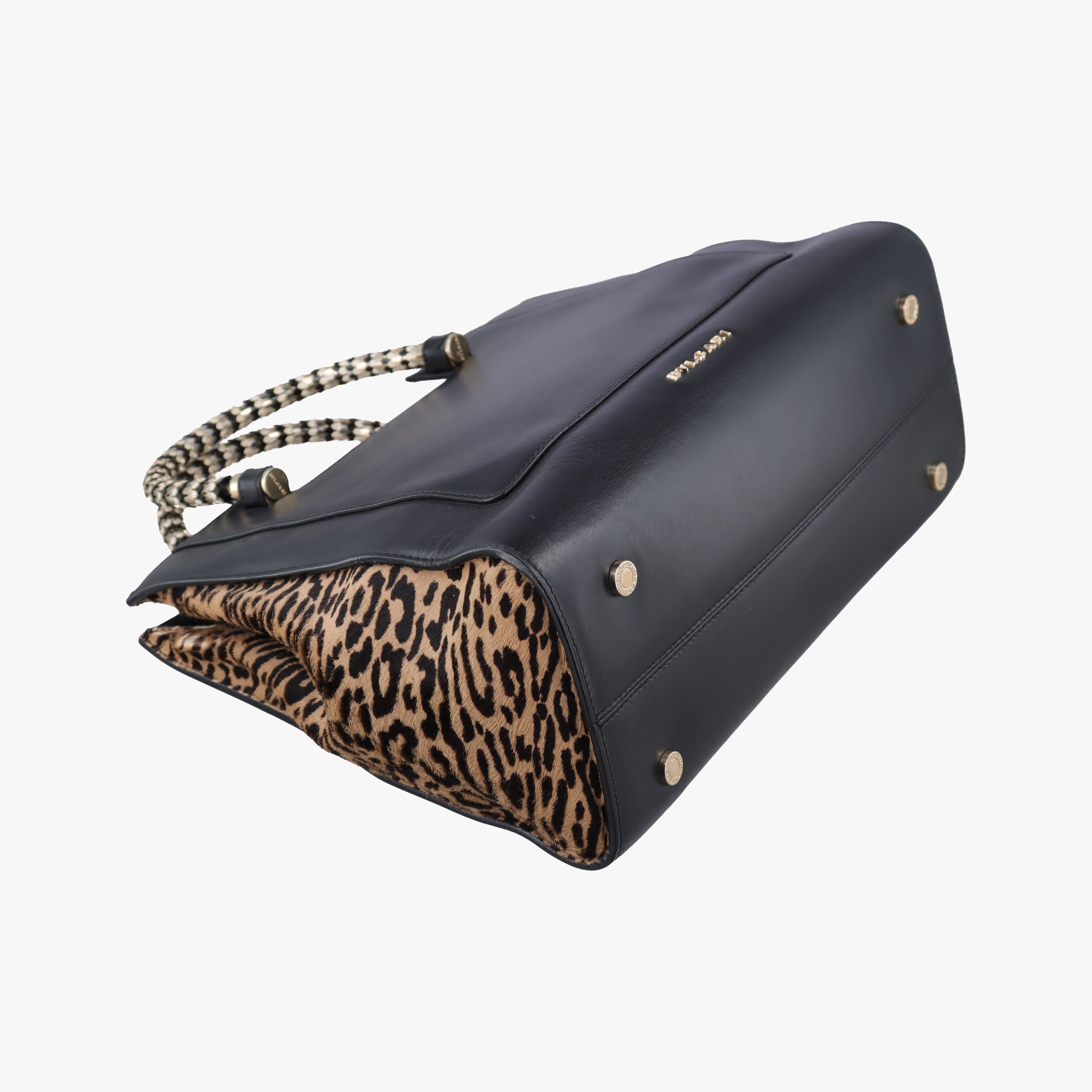 Vintage Bvlgari Serpenti Scaglie Black × Leopard Pattern Pony × Leather  shoulderbag | stylenewstar