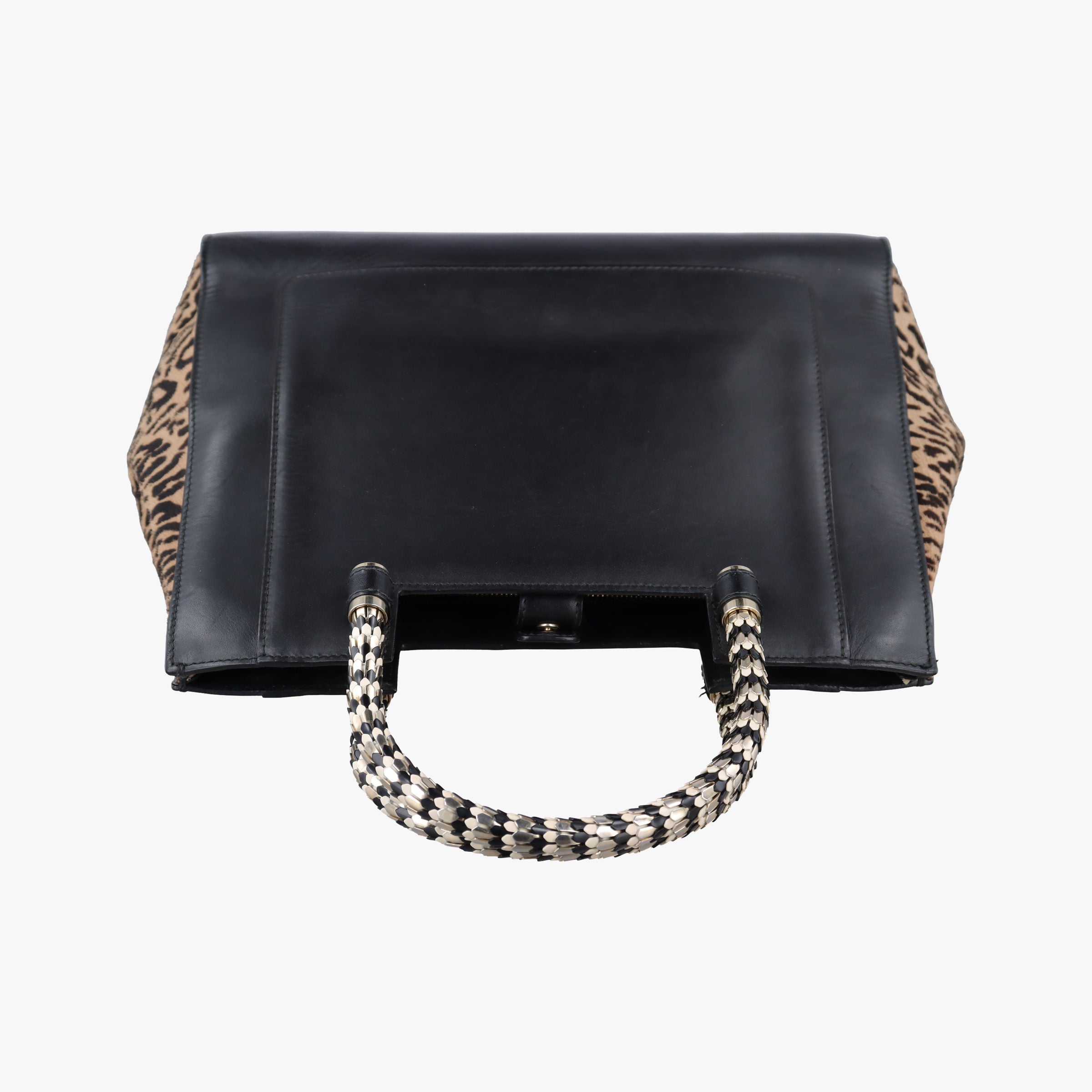 Vintage Bvlgari Serpenti Scaglie Black × Leopard Pattern Pony × Leather  shoulderbag | stylenewstar