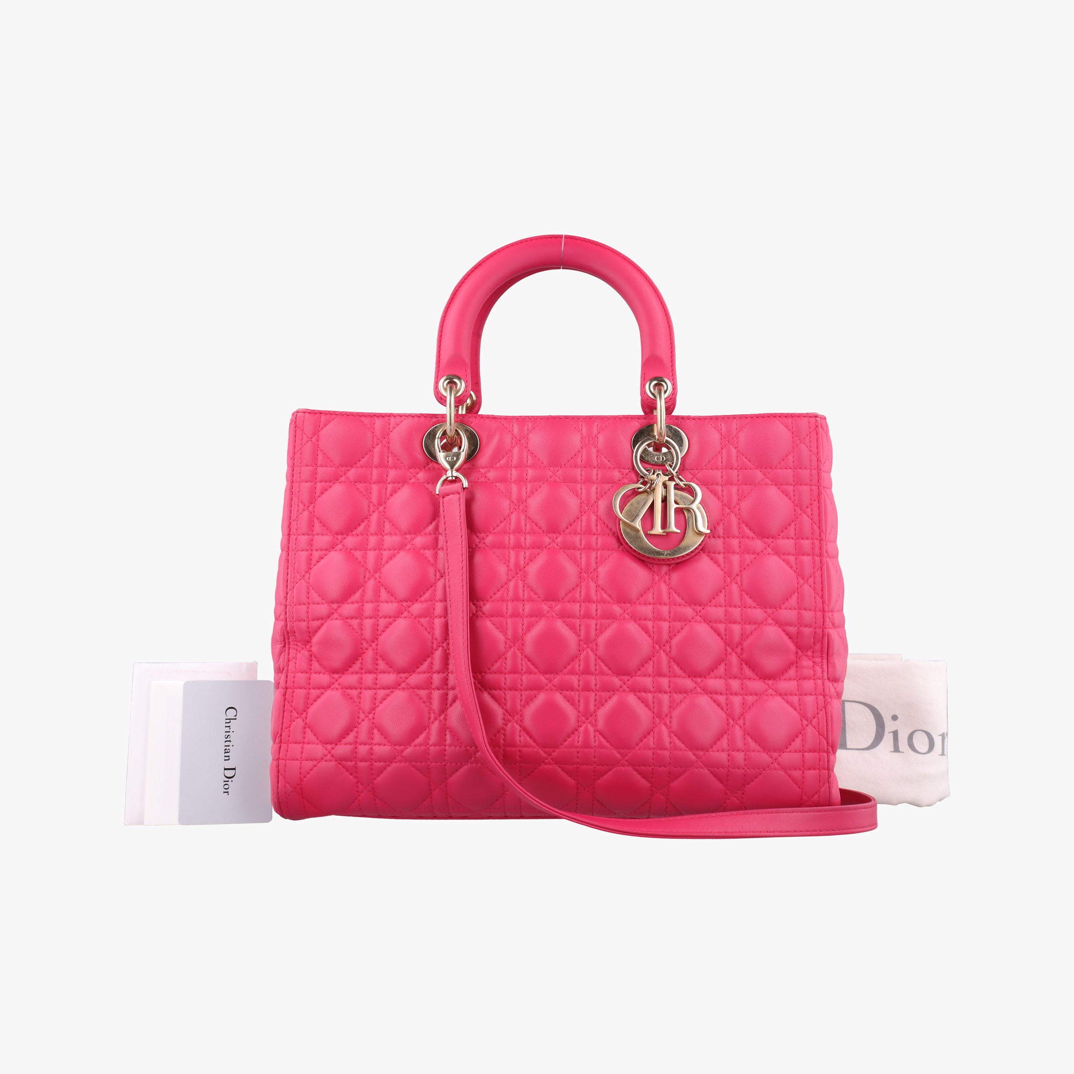 Secondhand Christian Dior Lady Dior Rose lambskin  shoulderbag | stylenewstar
