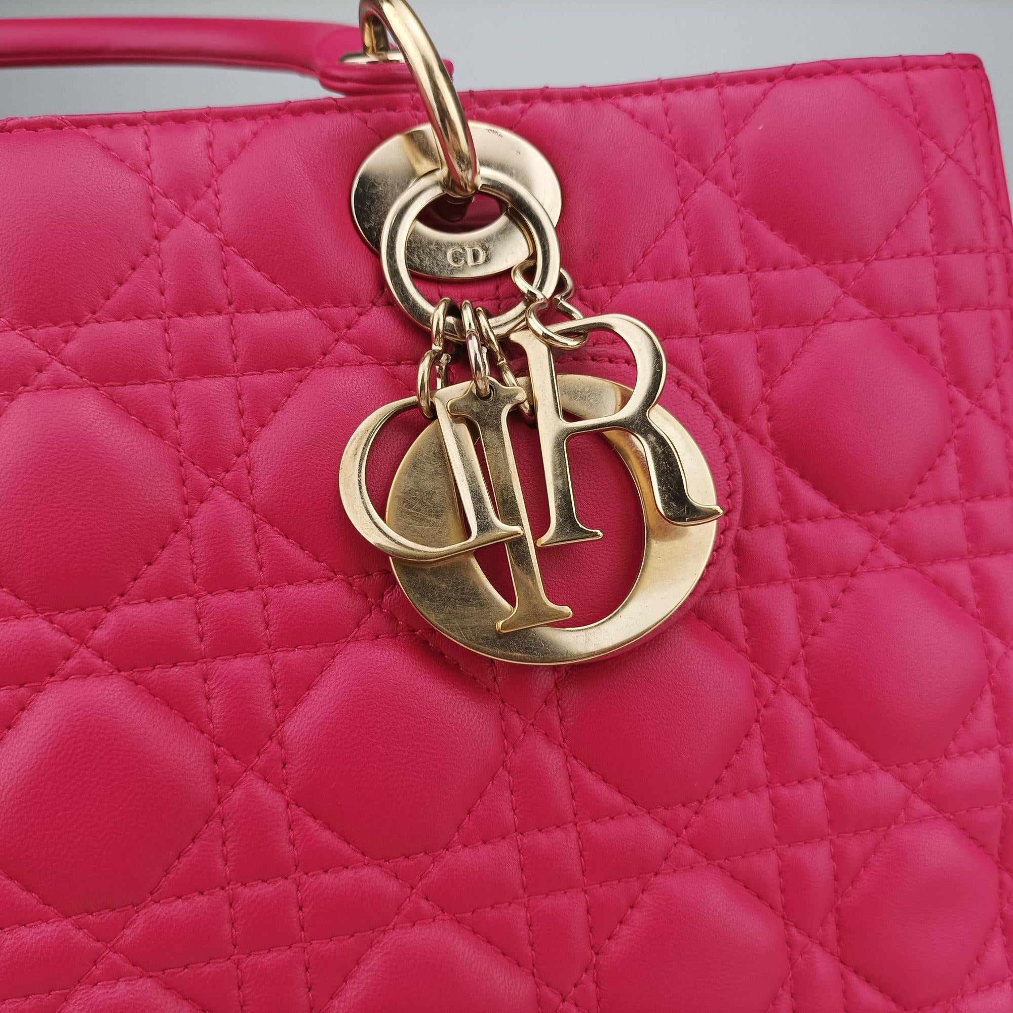 Secondhand Christian Dior Lady Dior Rose lambskin  shoulderbag | stylenewstar