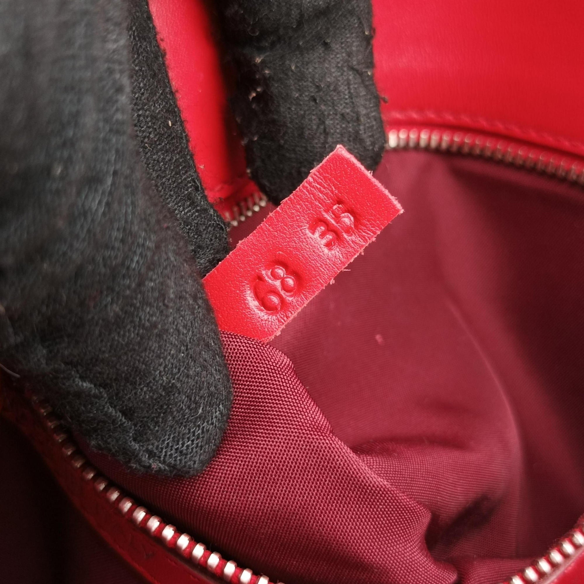 Pre-owned TODS Double T Red Leather  shoulderbag | stylenewstar