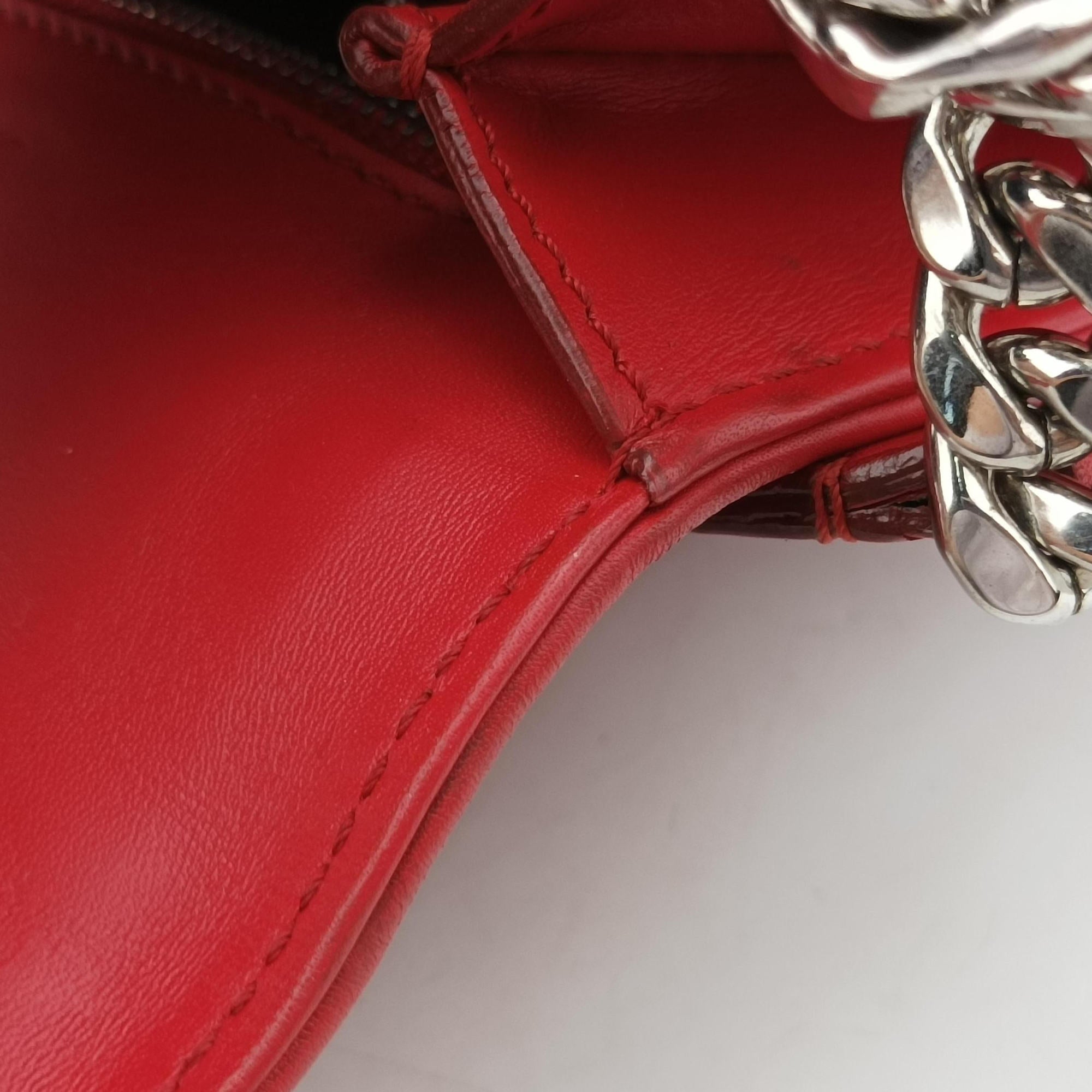 Pre-owned TODS Double T Red Leather  shoulderbag | stylenewstar