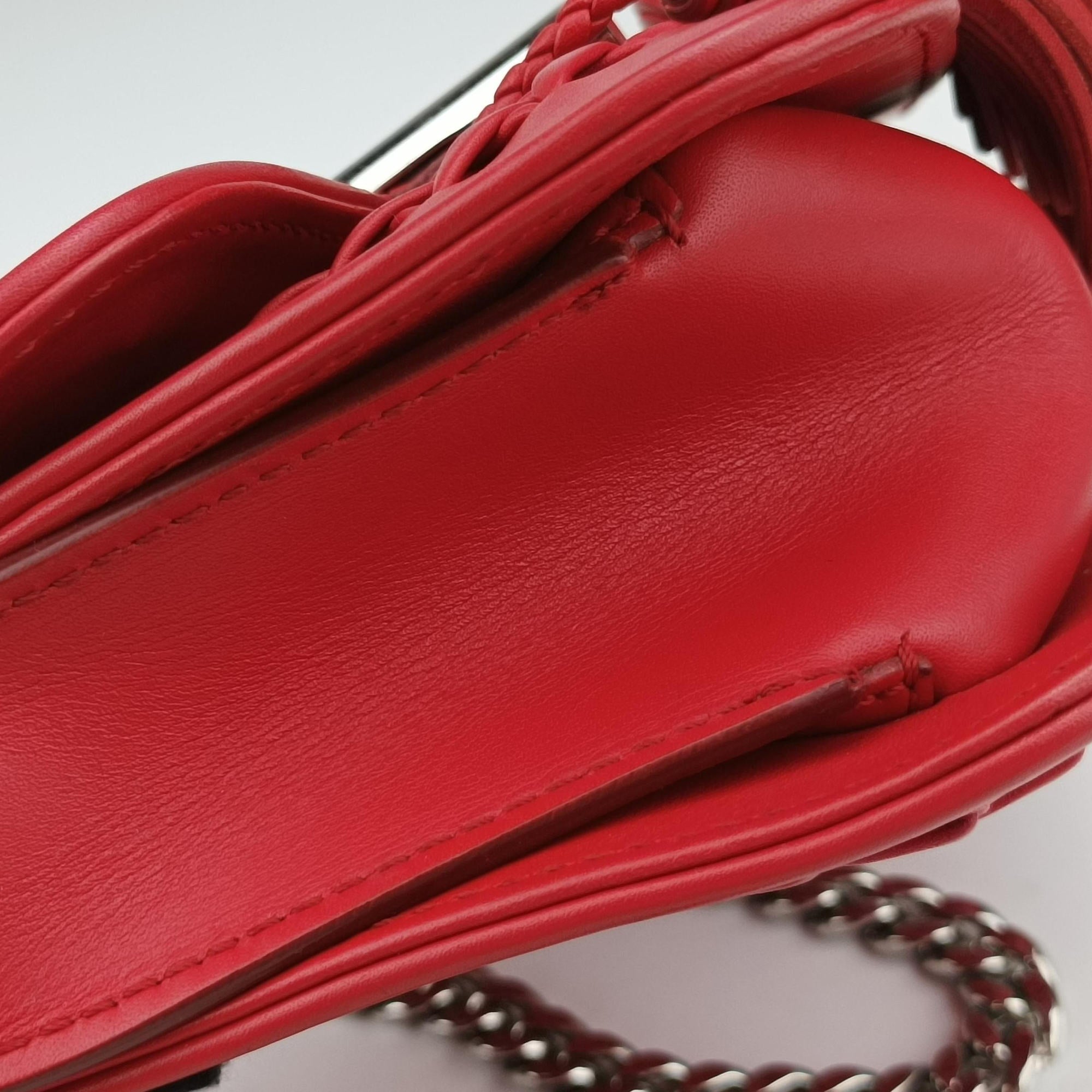 Pre-owned TODS Double T Red Leather  shoulderbag | stylenewstar