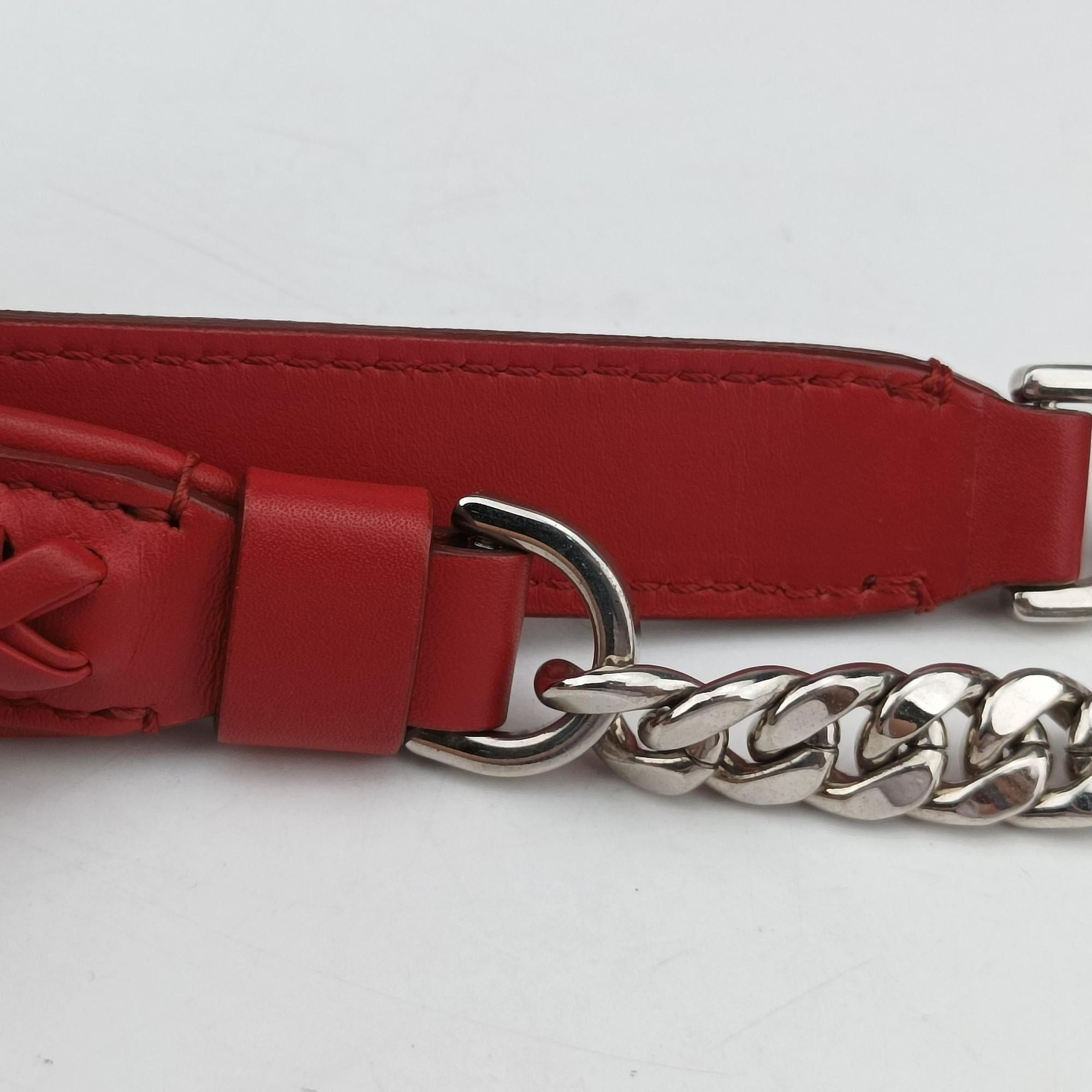 Pre-owned TODS Double T Red Leather  shoulderbag | stylenewstar