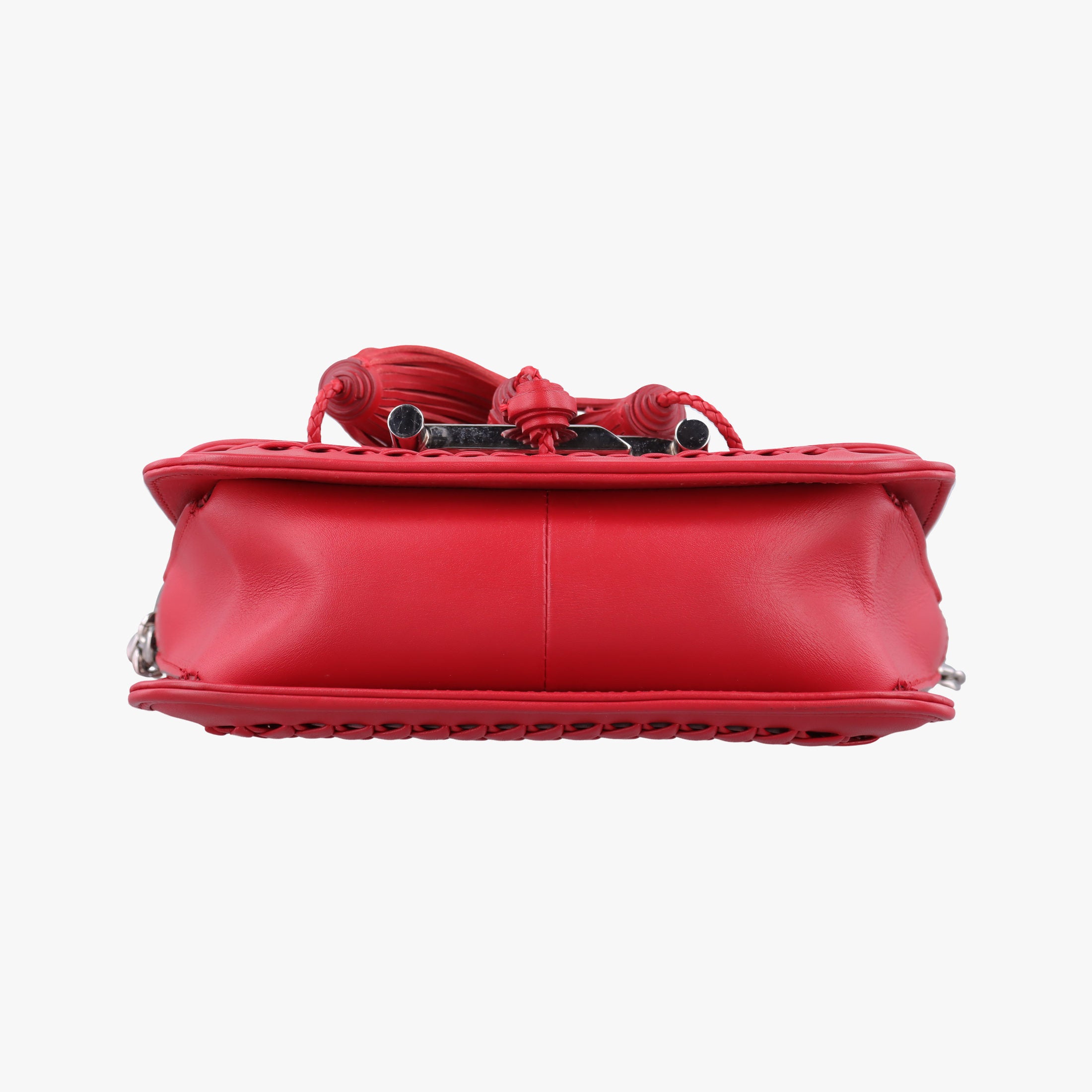 Pre-owned TODS Double T Red Leather  shoulderbag | stylenewstar