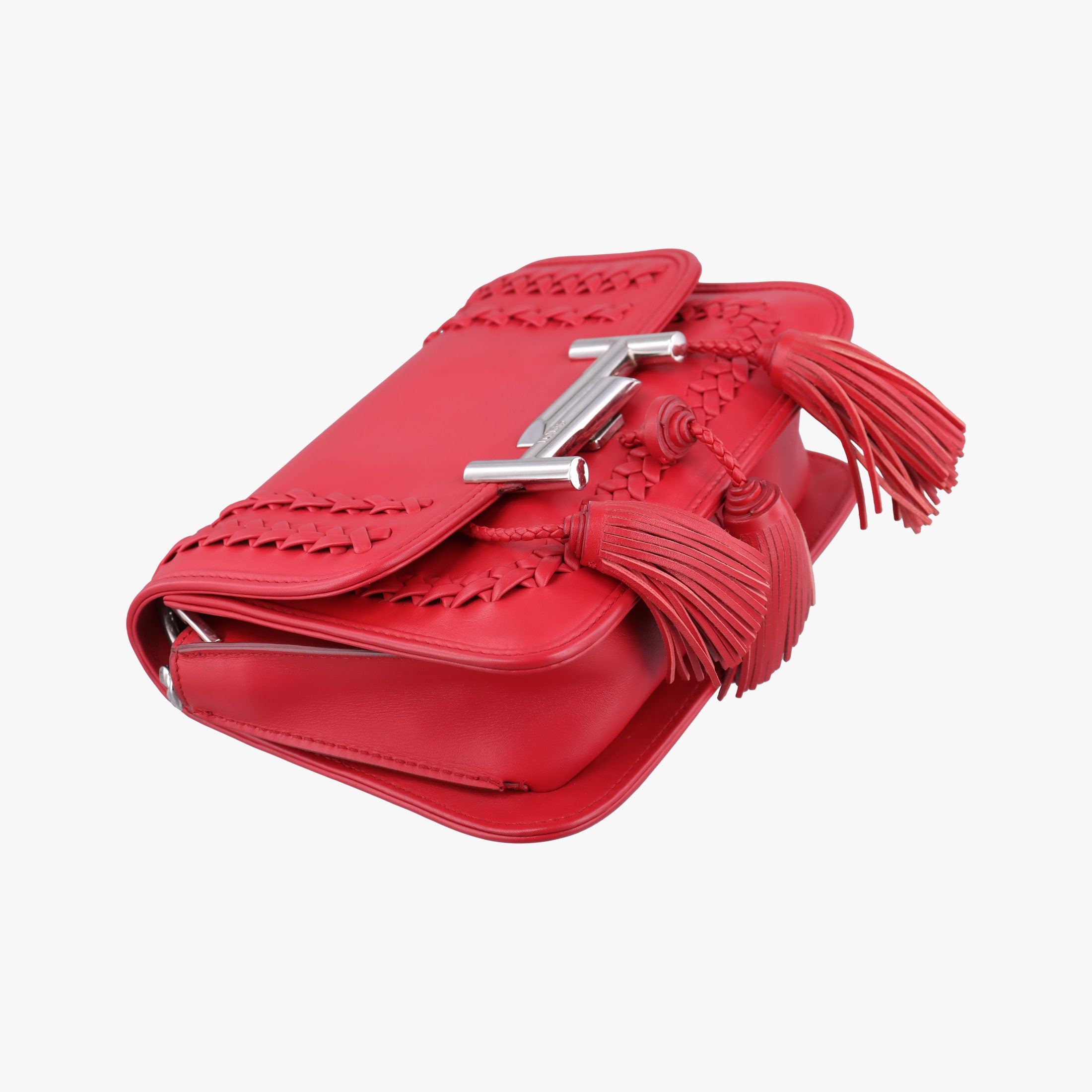 Pre-owned TODS Double T Red Leather  shoulderbag | stylenewstar