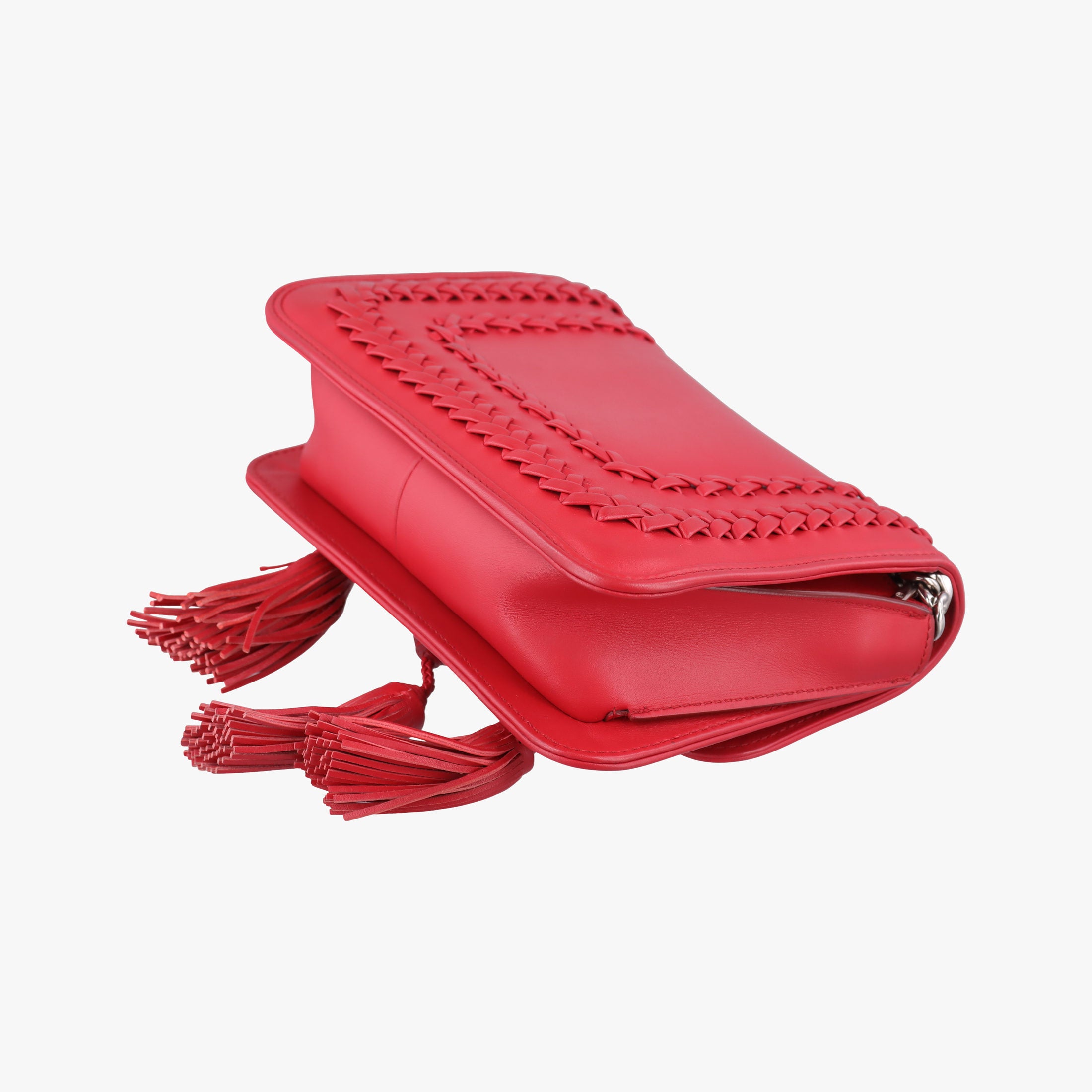 Pre-owned TODS Double T Red Leather  shoulderbag | stylenewstar