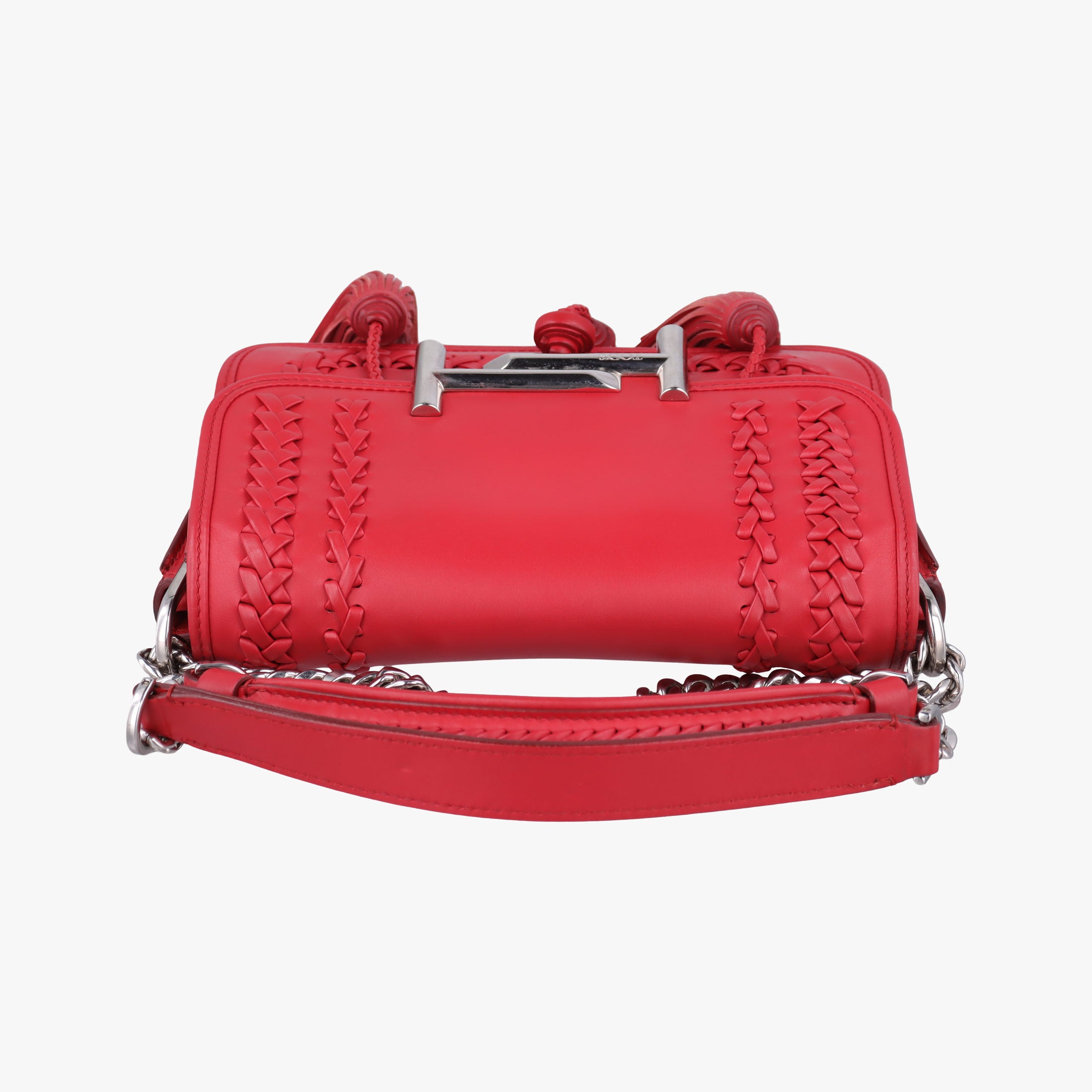 Pre-owned TODS Double T Red Leather  shoulderbag | stylenewstar