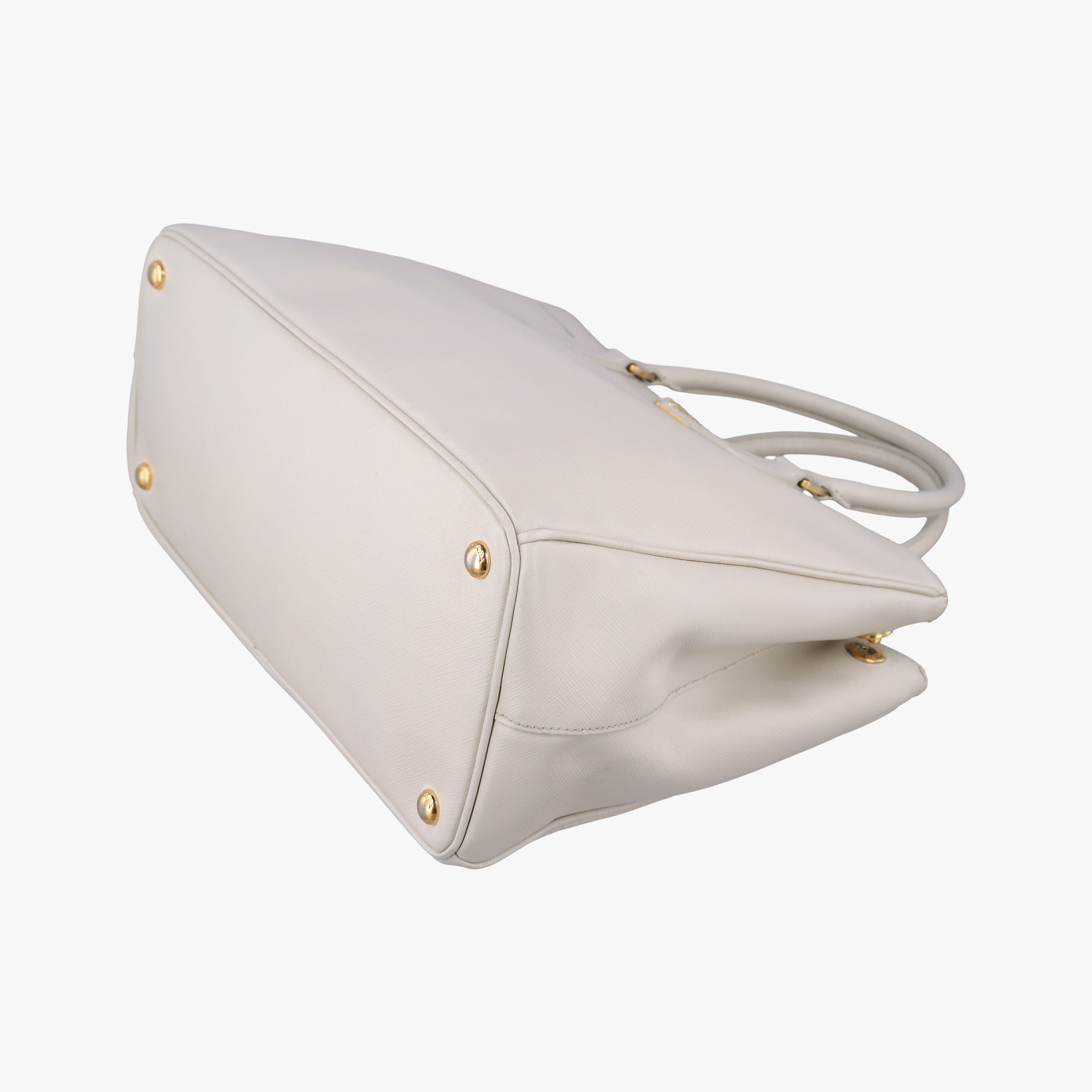 Pre-owned Prada Galleria White SAFFIANO Leather BN1801 shoulderbag | stylenewstar