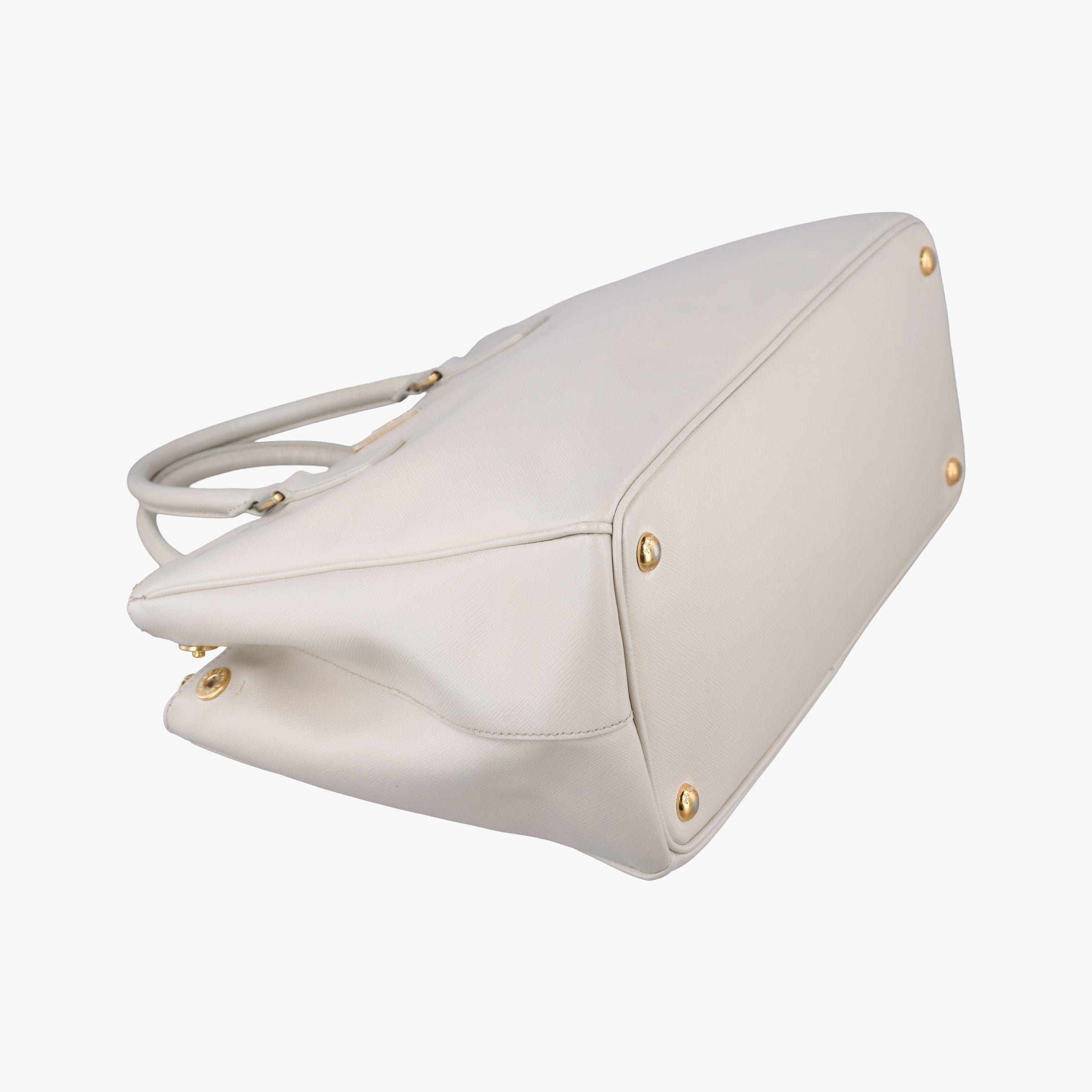 Pre-owned Prada Galleria White SAFFIANO Leather BN1801 shoulderbag | stylenewstar