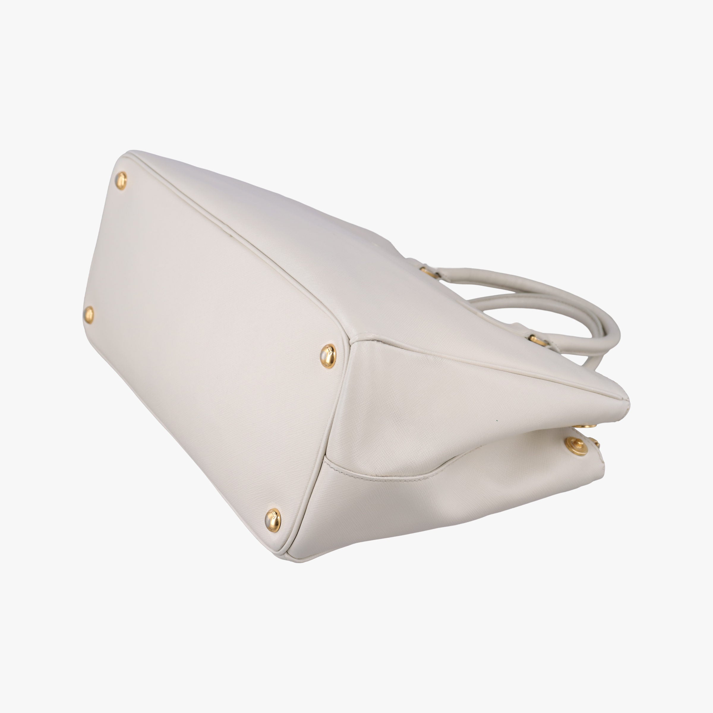 Pre-owned Prada Galleria White SAFFIANO Leather BN1801 shoulderbag | stylenewstar