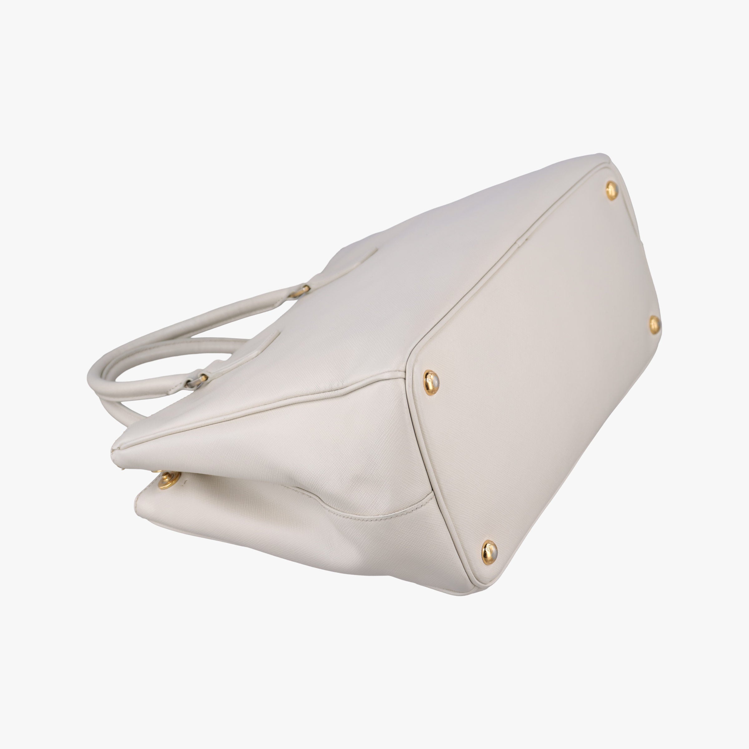 Pre-owned Prada Galleria White SAFFIANO Leather BN1801 shoulderbag | stylenewstar