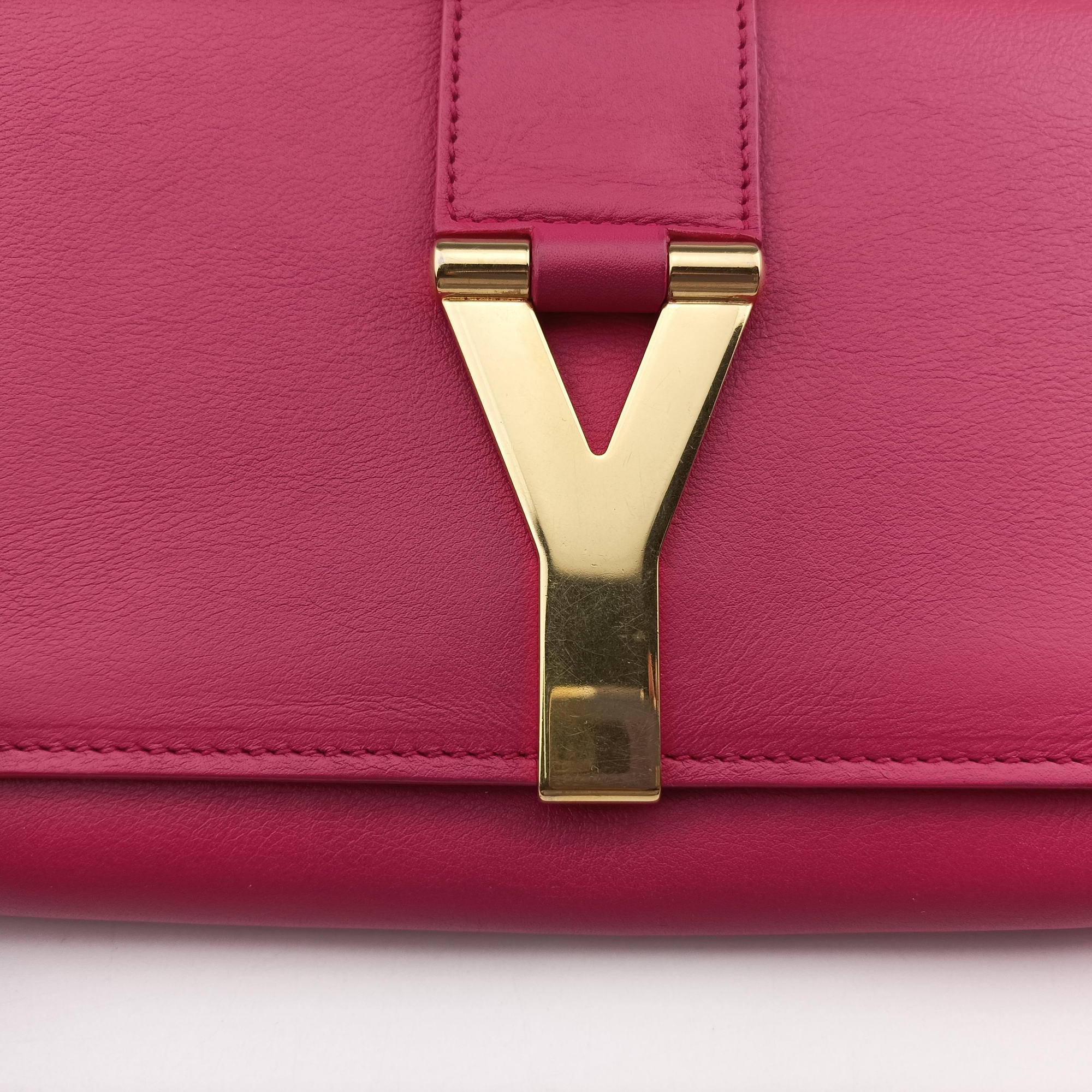 Vintage Yves Saint Laurent ChYc Mini Y Line Classic Cabasique WOC Rose Leather 311215 shoulderbag | stylenewstar