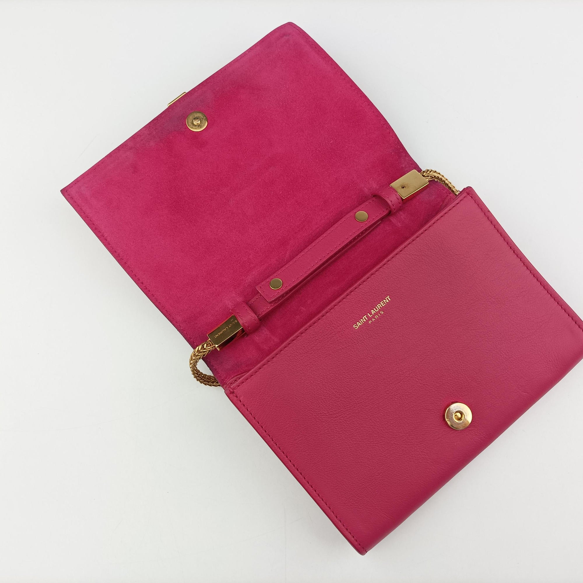 Vintage Yves Saint Laurent ChYc Mini Y Line Classic Cabasique WOC Rose Leather 311215 shoulderbag | stylenewstar