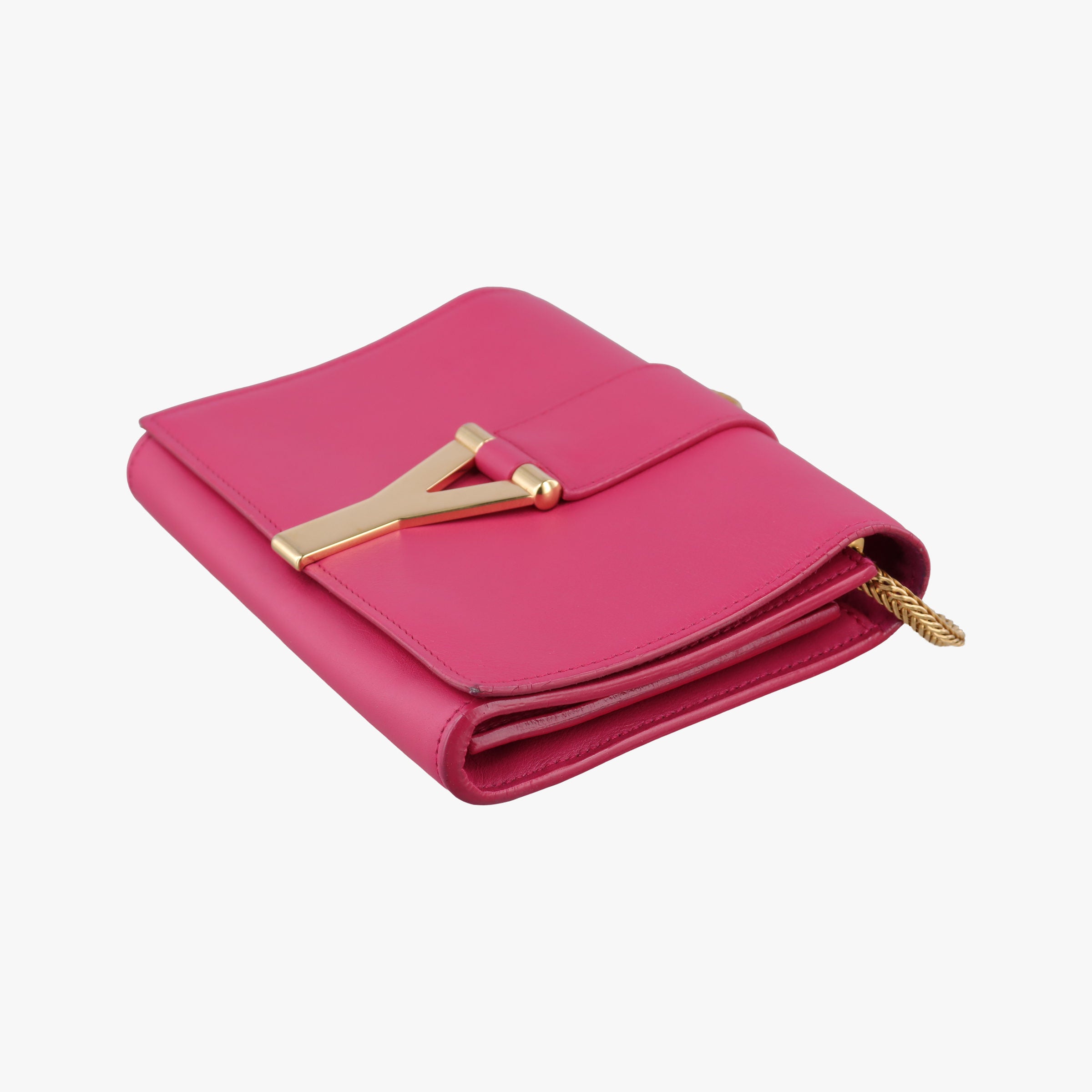 Vintage Yves Saint Laurent ChYc Mini Y Line Classic Cabasique WOC Rose Leather 311215 shoulderbag | stylenewstar