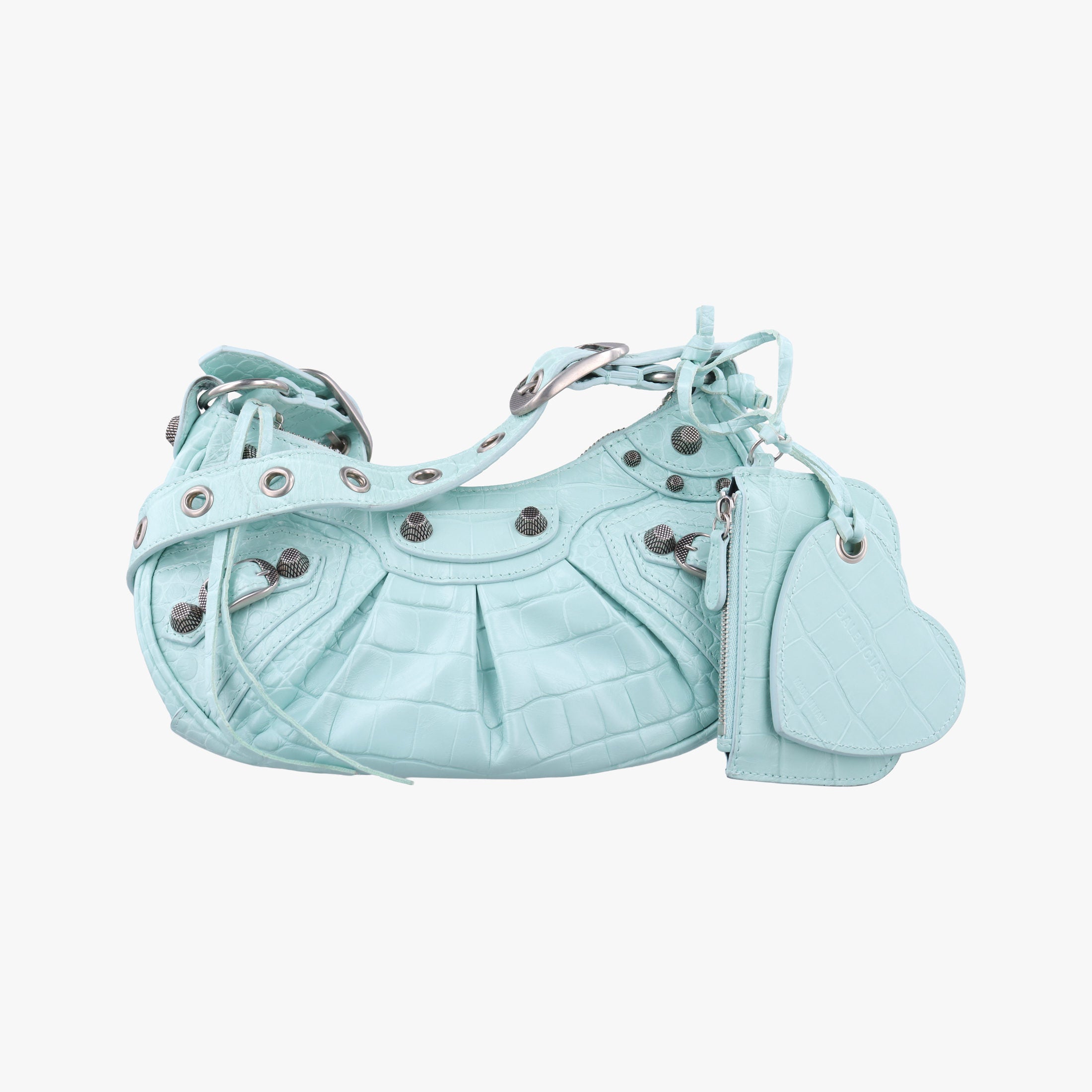 Pre-owned Balenciaga Le Cagole mini Blue lambskin  shoulderbag | stylenewstar