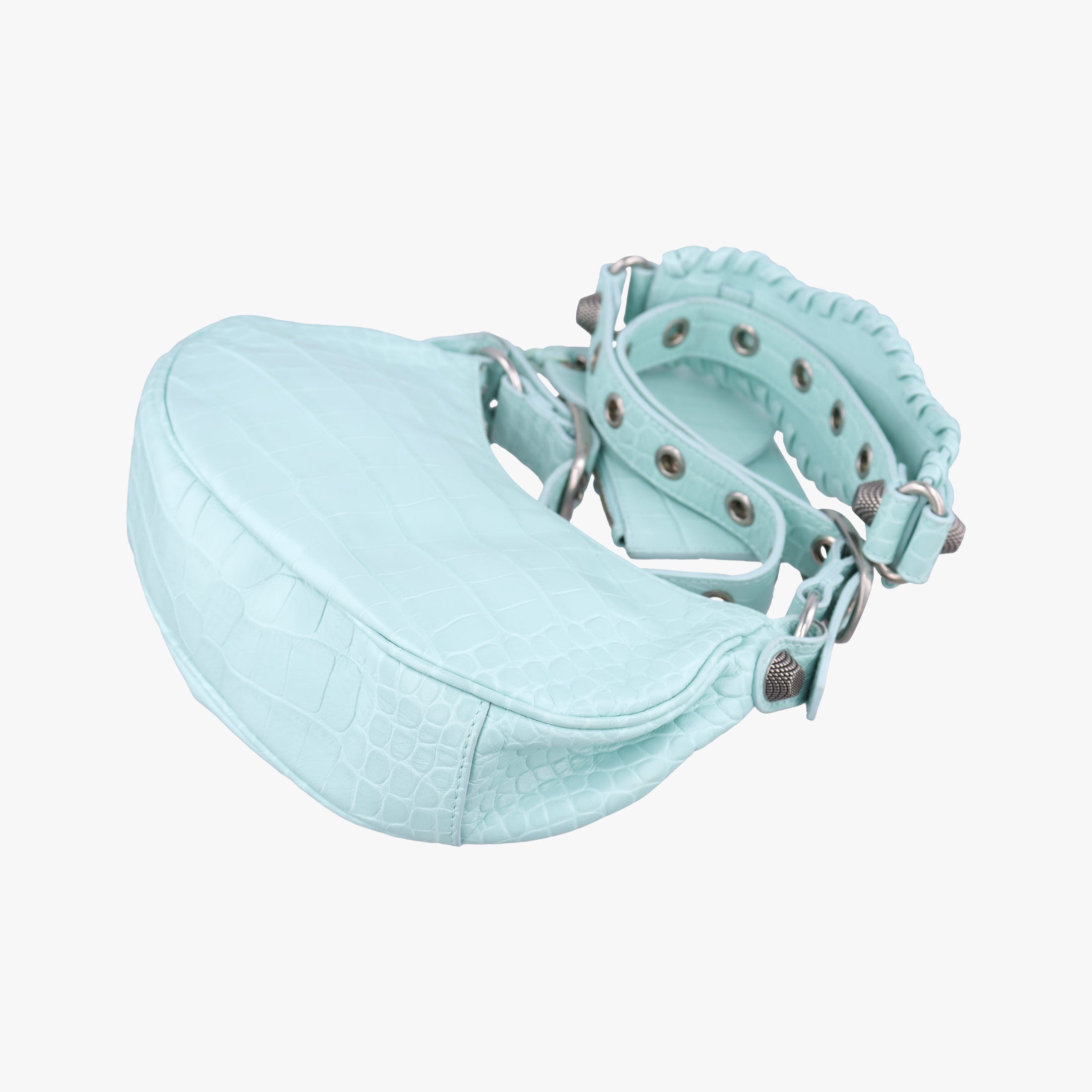 Pre-owned Balenciaga Le Cagole mini Blue lambskin  shoulderbag | stylenewstar