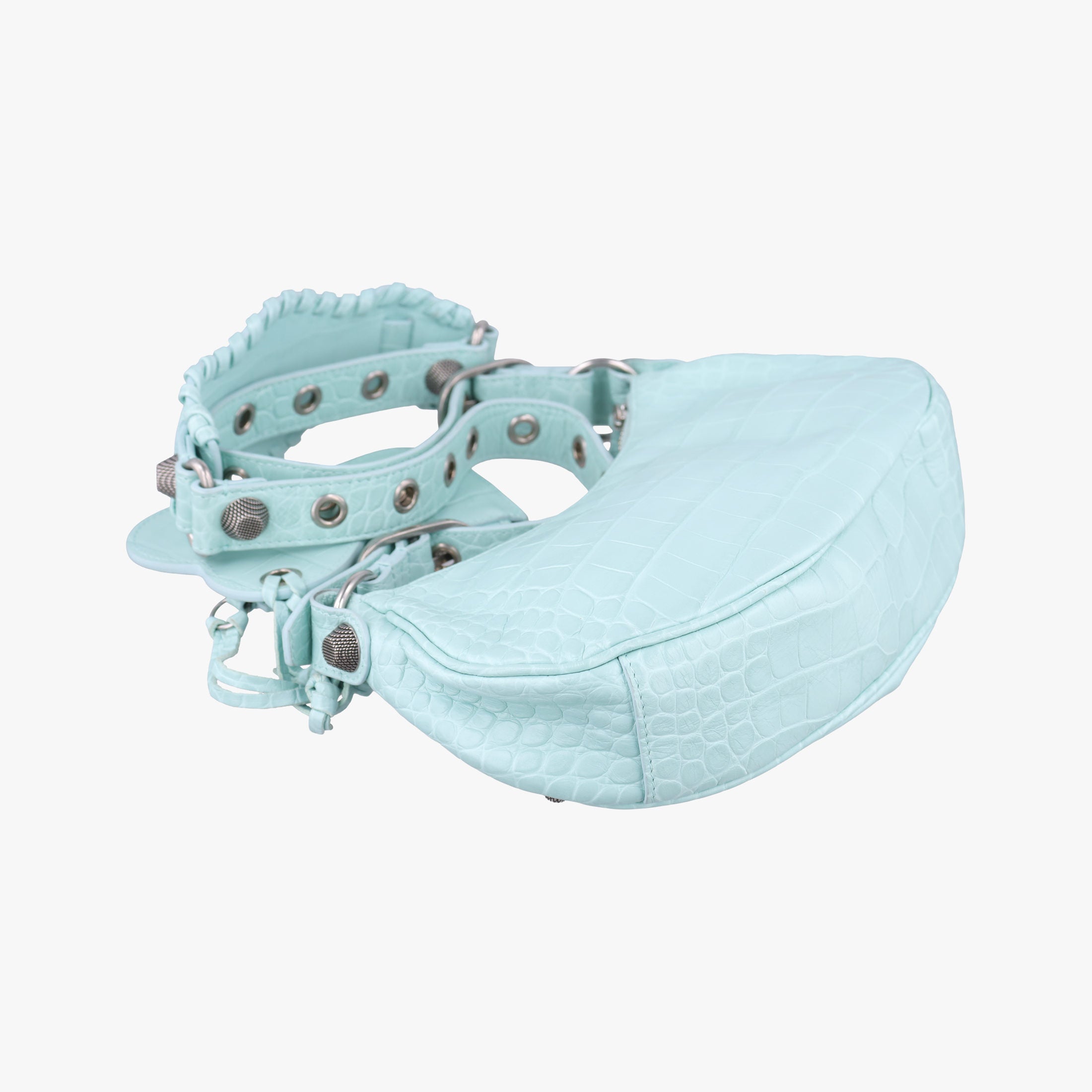 Pre-owned Balenciaga Le Cagole mini Blue lambskin  shoulderbag | stylenewstar