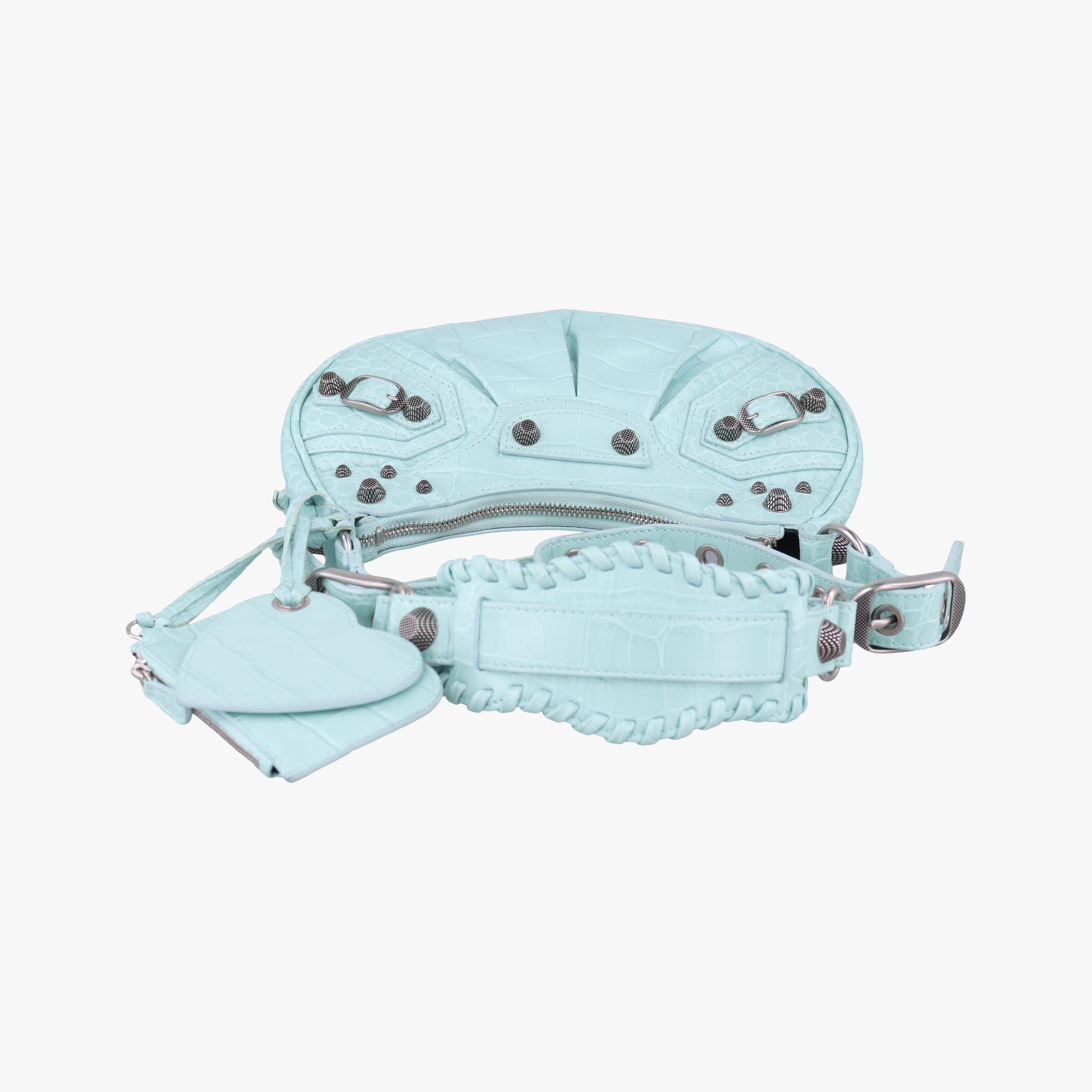 Pre-owned Balenciaga Le Cagole mini Blue lambskin  shoulderbag | stylenewstar