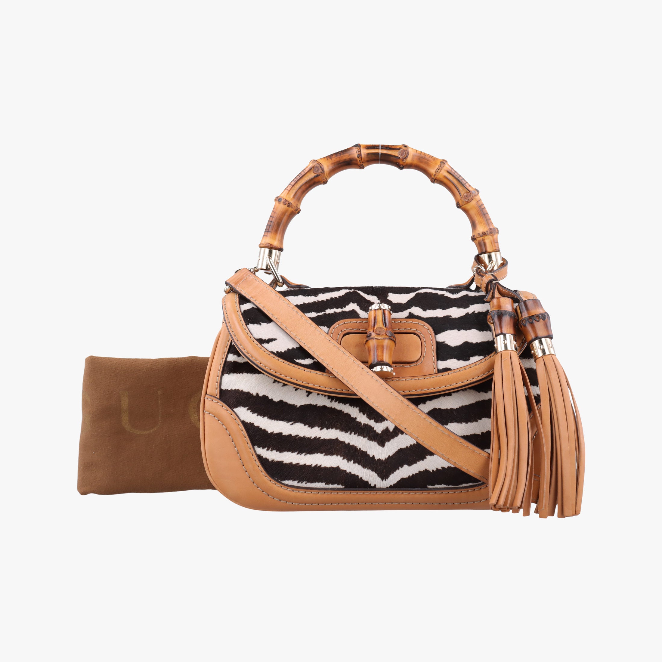 Secondhand Gucci New Bamboo Multicolour ponyhair×leather 254884 shoulderbag | stylenewstar