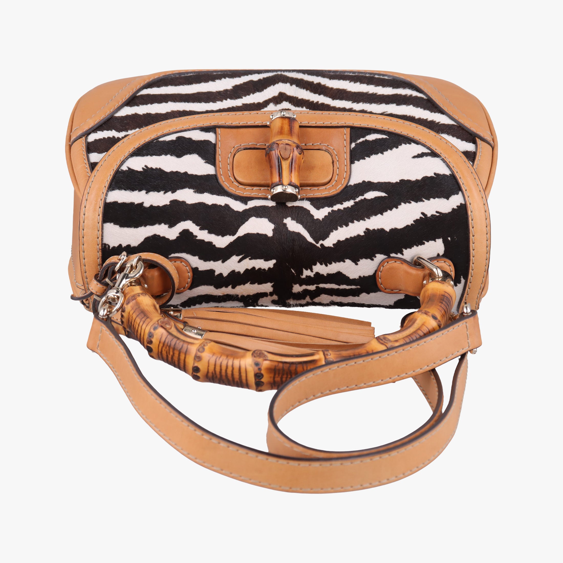 Secondhand Gucci New Bamboo Multicolour ponyhair×leather 254884 shoulderbag | stylenewstar