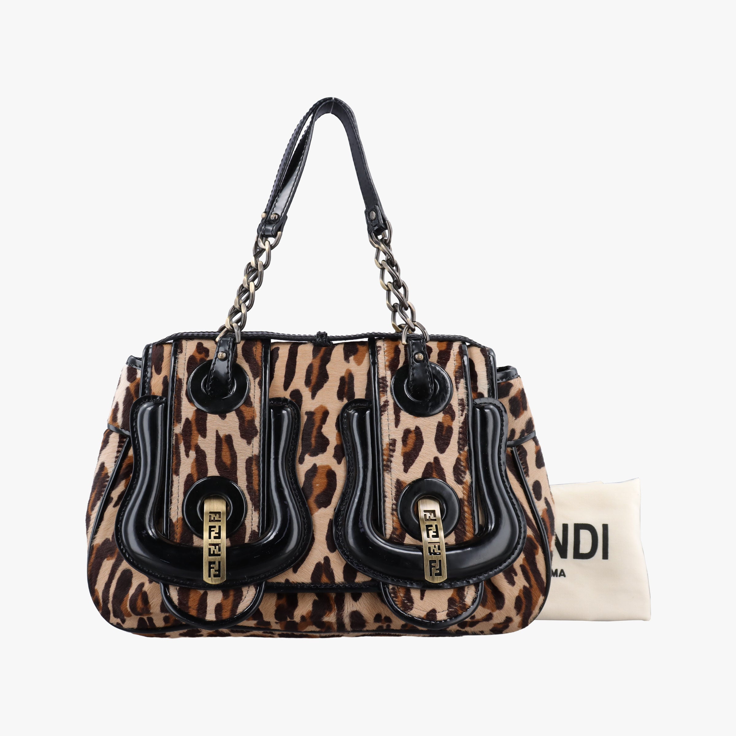 Pre-owned Fendi B Bag Brown pony hair 8BN165 shoulderbag | stylenewstar